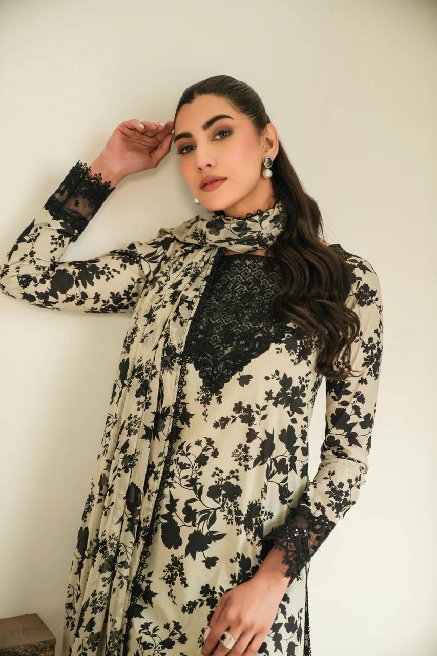 ANEELAS LAWN EMBROIDERY DRESS 3 PIECE 2313