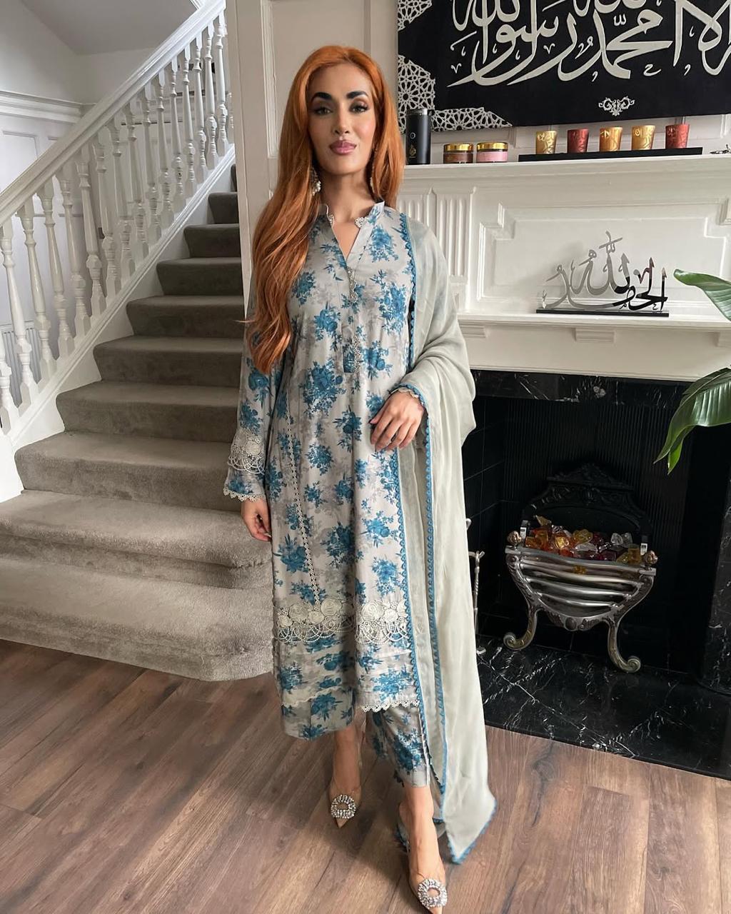 MARIA B LAWN EMBROIDERY DRESS 3 PIECE 2320