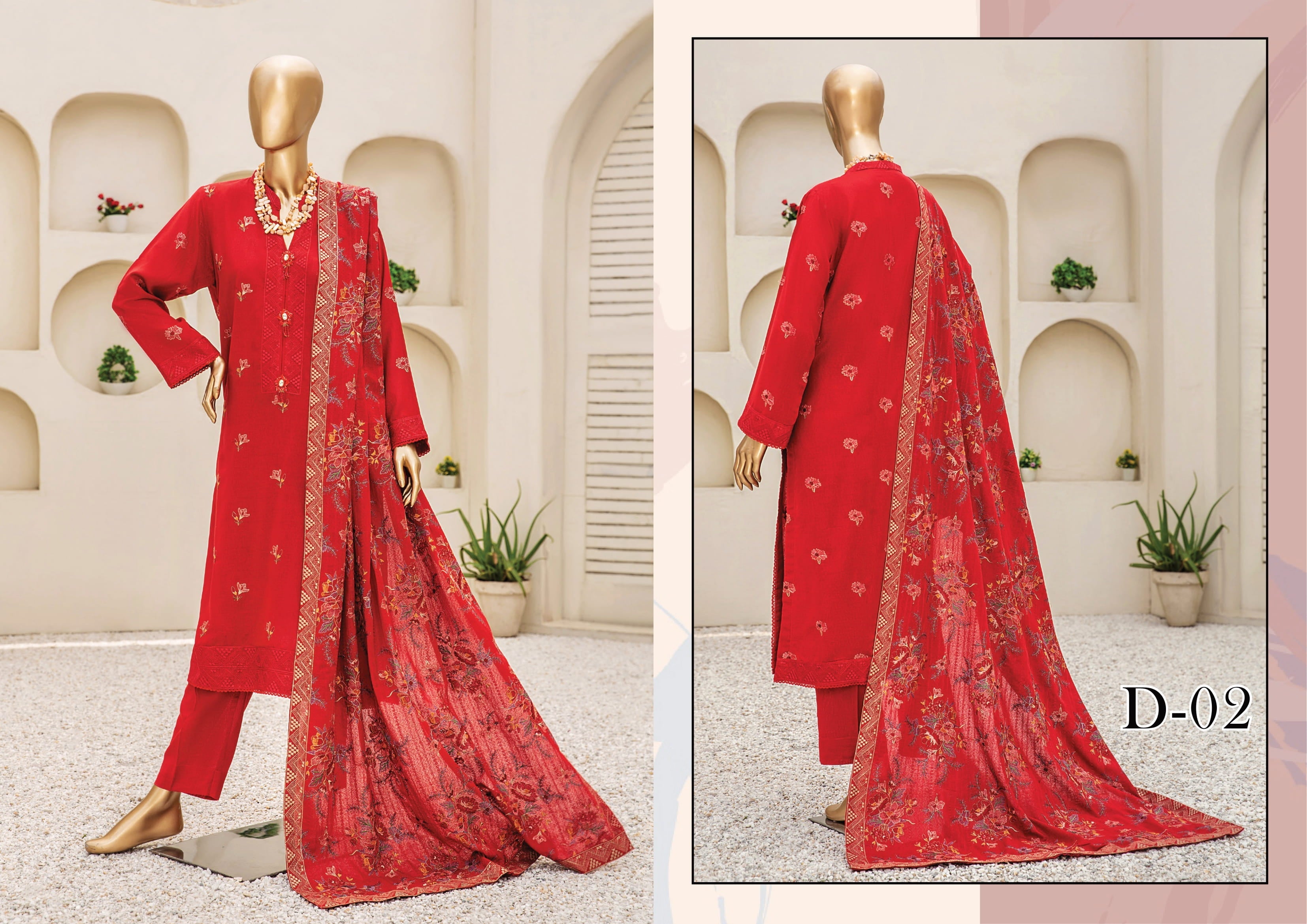 Dukhter Signature Karandi 3 Piece Suit Vol-1 (D-02)