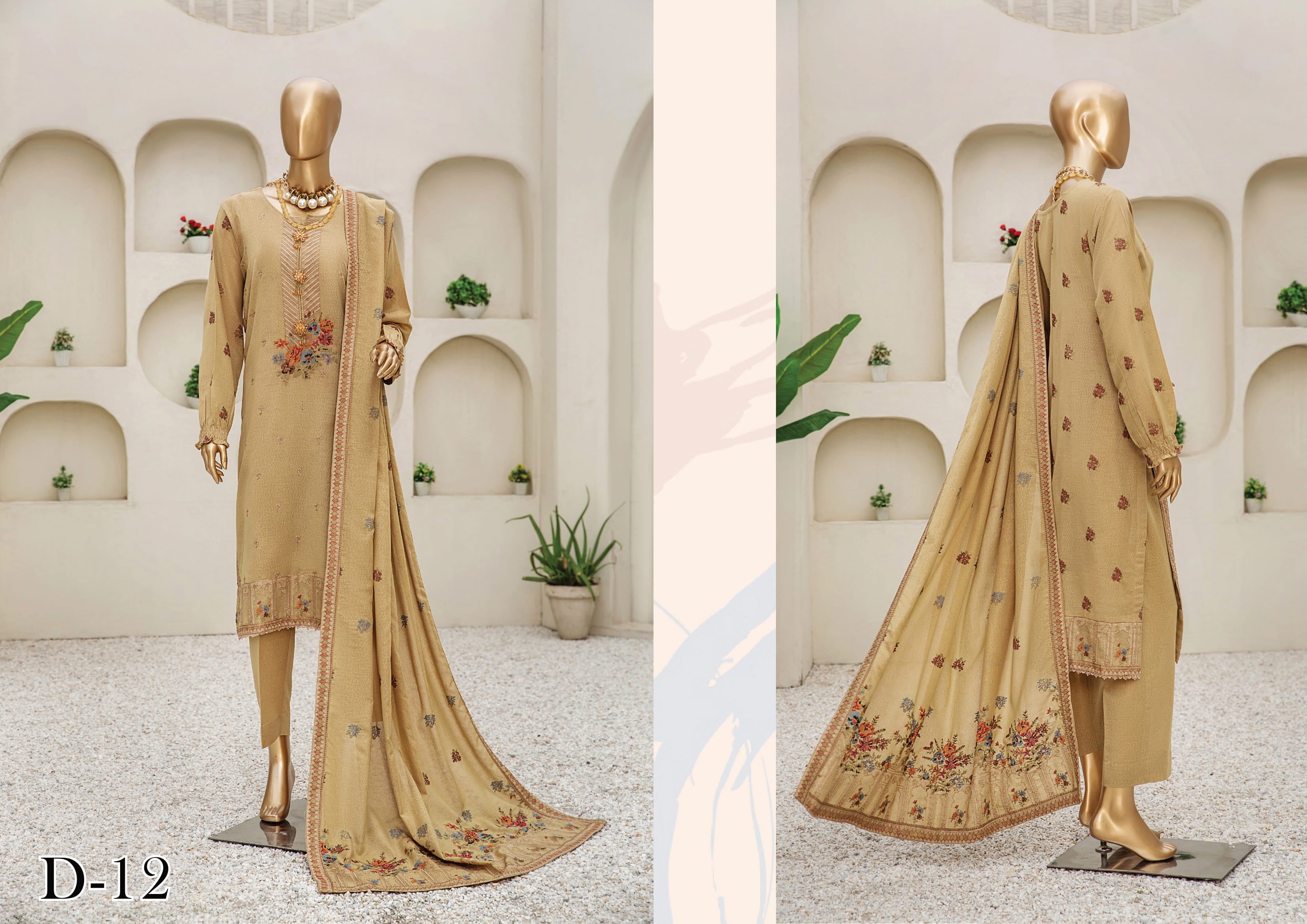 Dukhter Signature Karandi 3 Piece Suit Vol-1 (D-12)