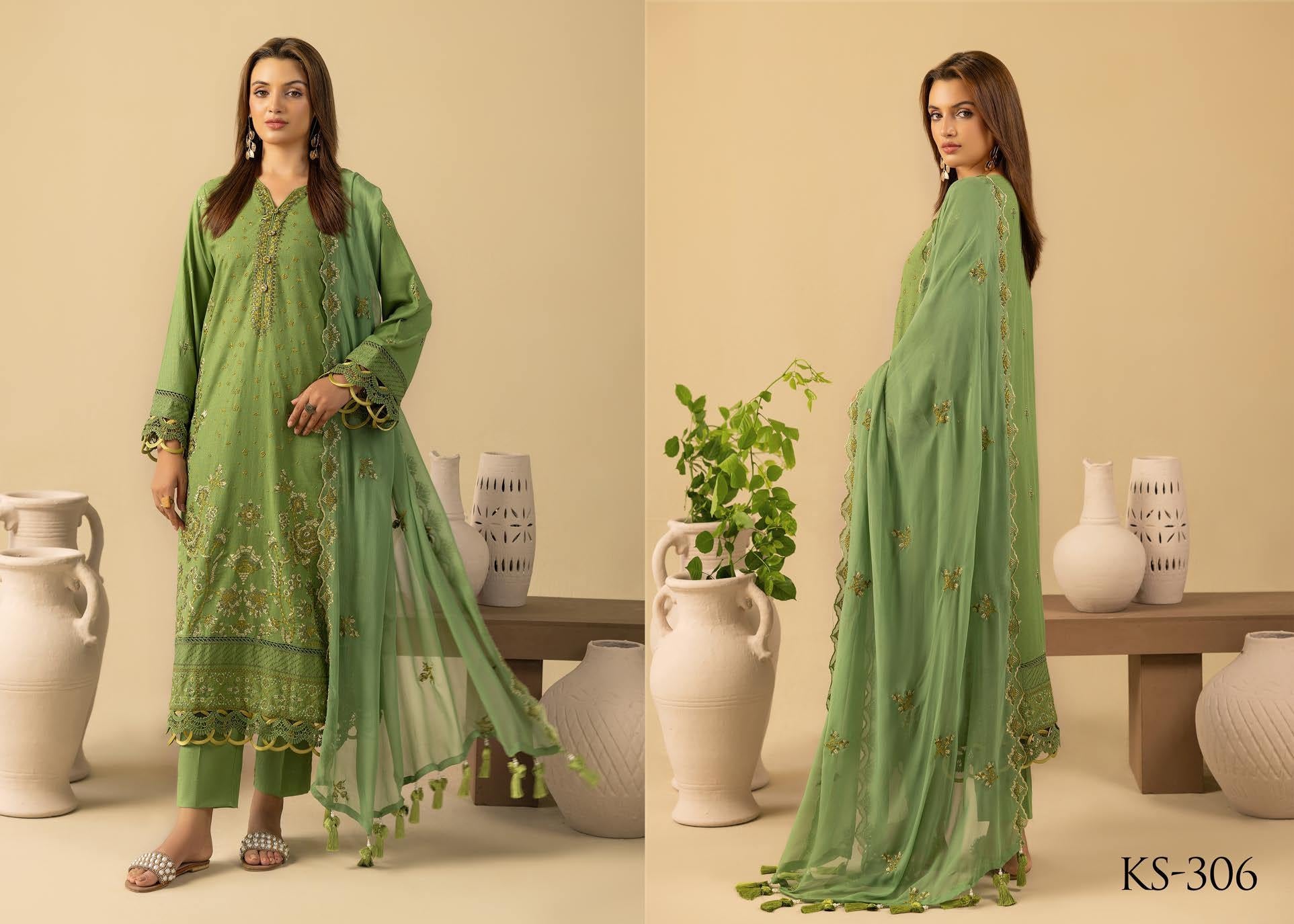 Shaamiyana Signature Karandi 3 Piece Suit (KS-306)