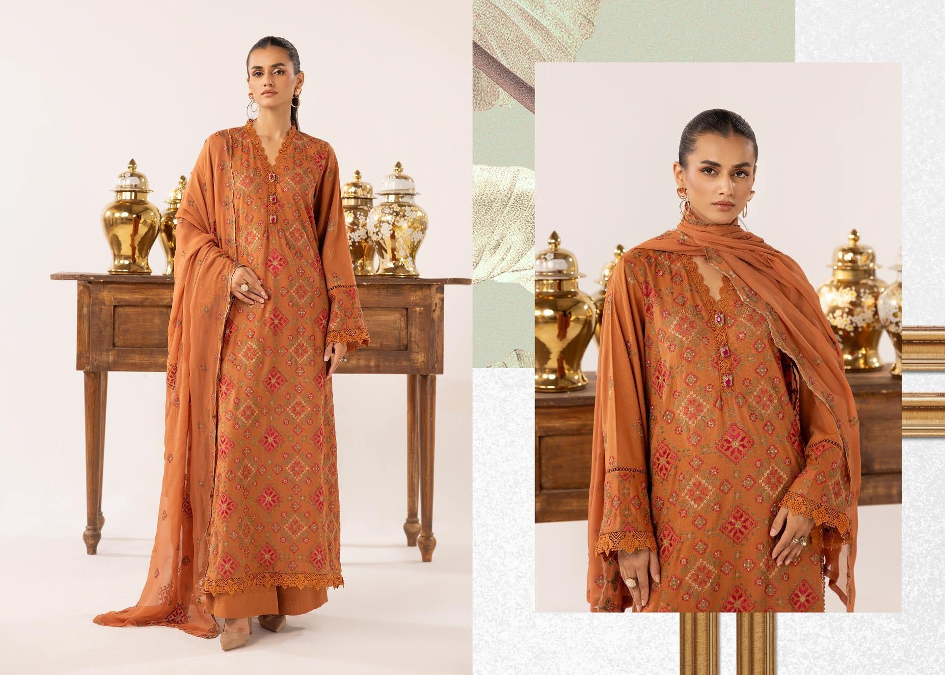 Meharma Embroidered Karandi Collection 3 Piece Suit (M-11)