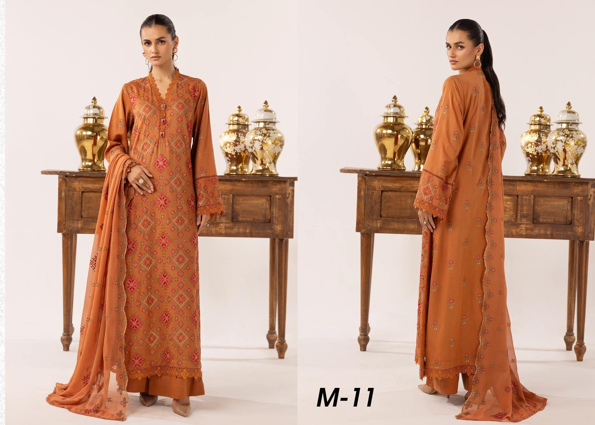 Meharma Embroidered Karandi Collection 3 Piece Suit (M-11)