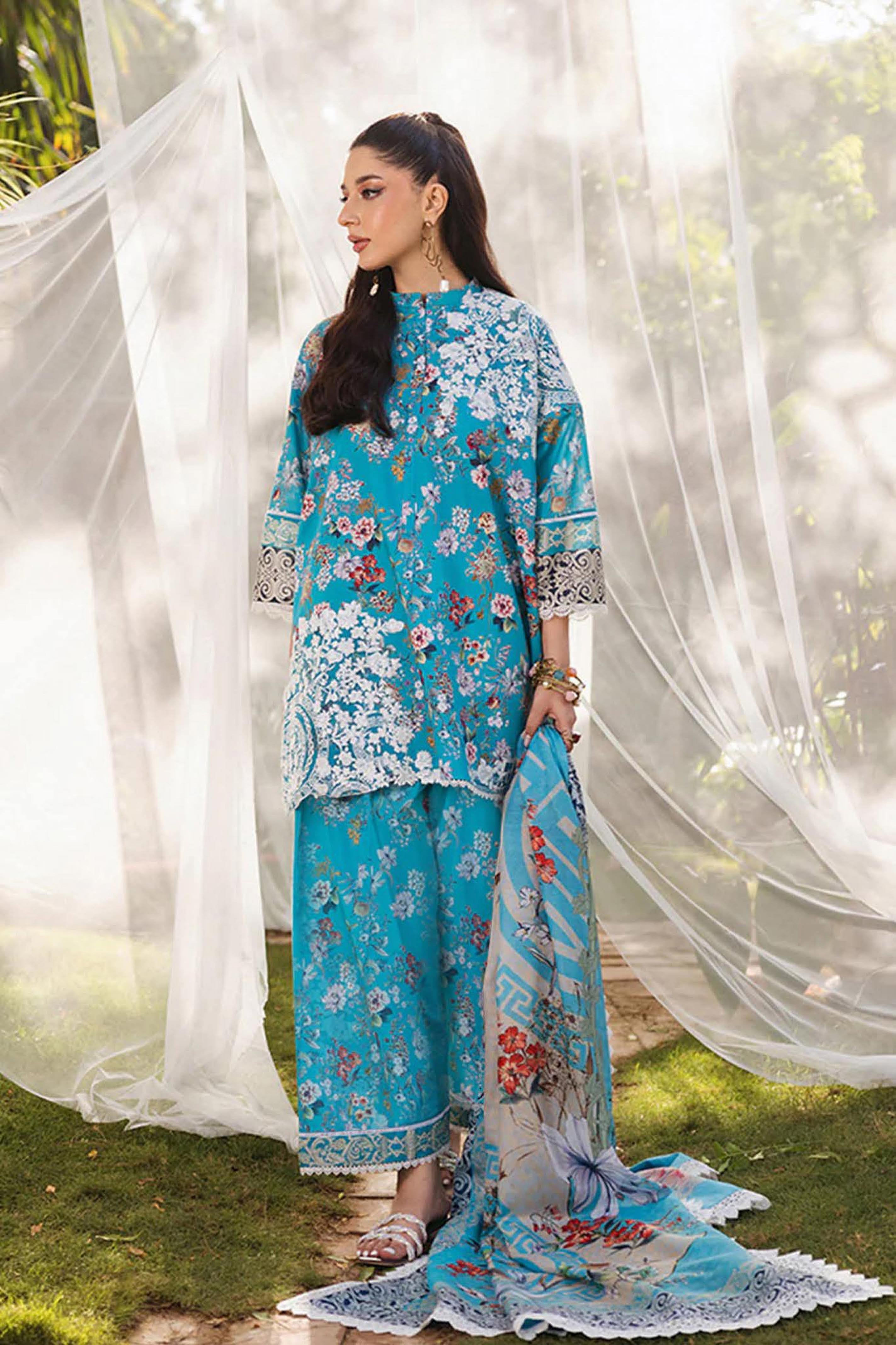 Zainab Chottani Lawn – Bana Dora 2025 (Turquoise Garden 3-Piece Suit)