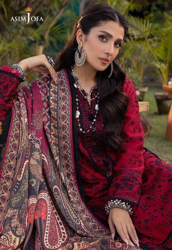 ASIM JOFA LAWN EMBROIDERY DRESS 3 PIECE UNSTITCHED