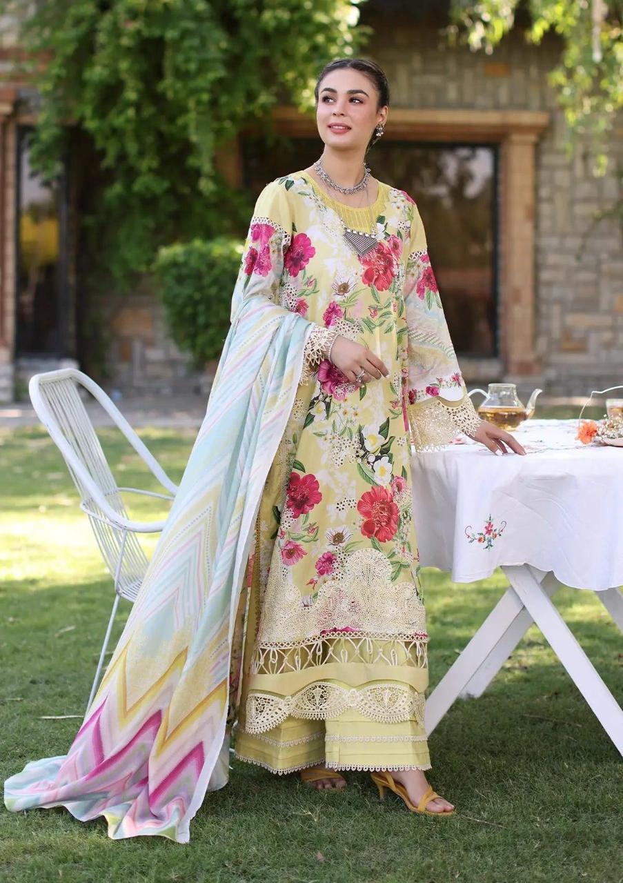 ELAAF LAWN PRINTED EMBROIDERY DRESS 3 PIECE UNSTITCHED