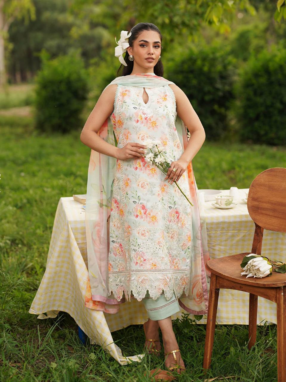 ASIFA NABEEL LAWN PRINTED EMBROIDERY DRESS 3 PIECE UNSTITCHED