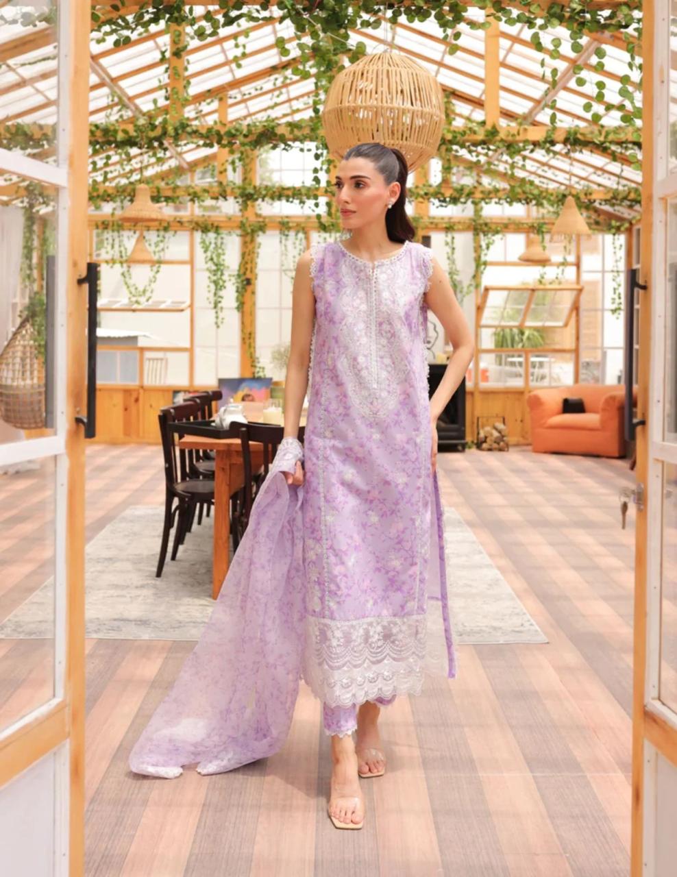 AIZAH LAWN EMBROIDERY DRESS 3 PIECE 2185