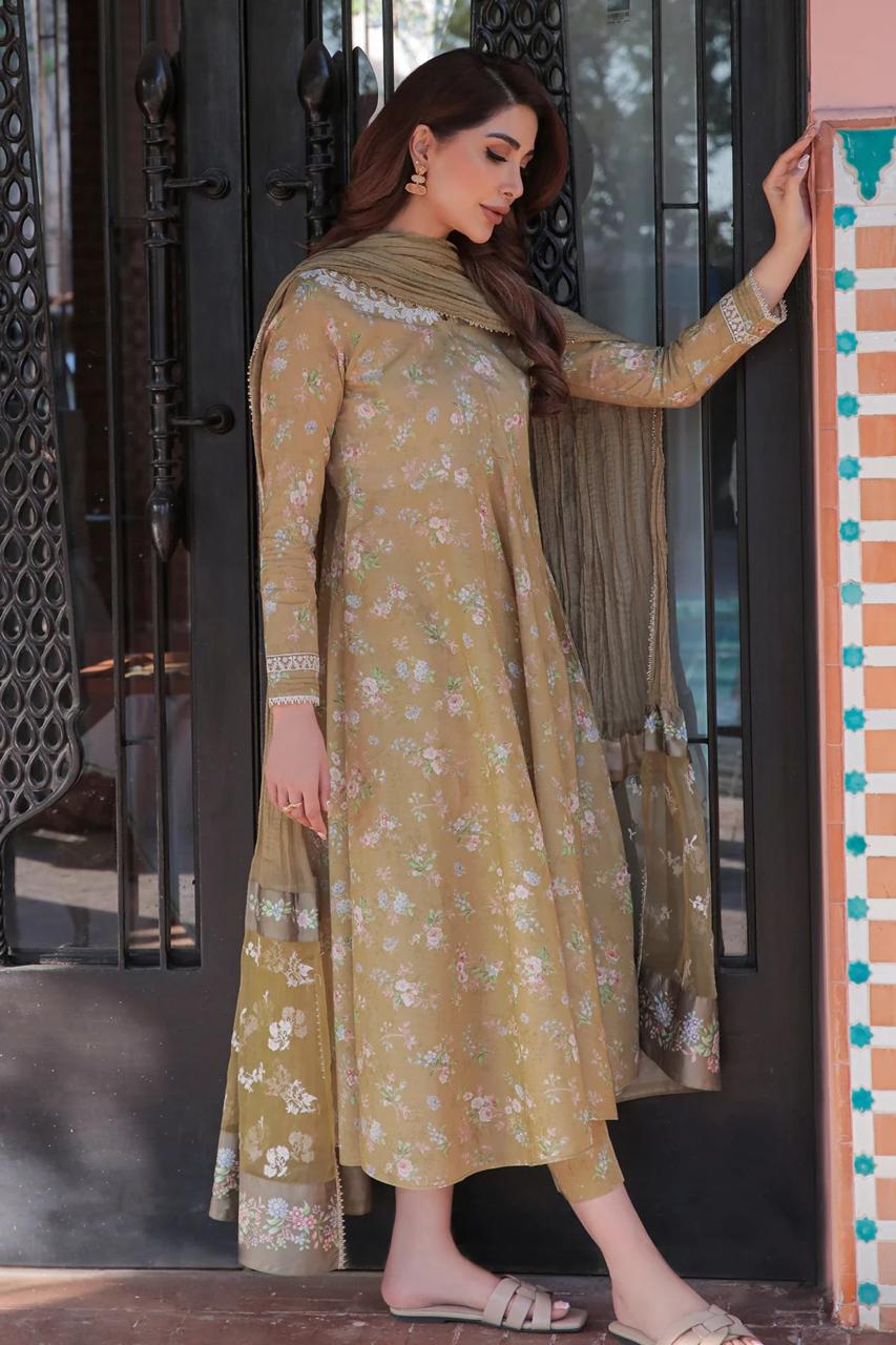 BAROQUE LAWN PRINTED EMBROIDERY DRESS 3 PIECE UNSTITCHED 2290