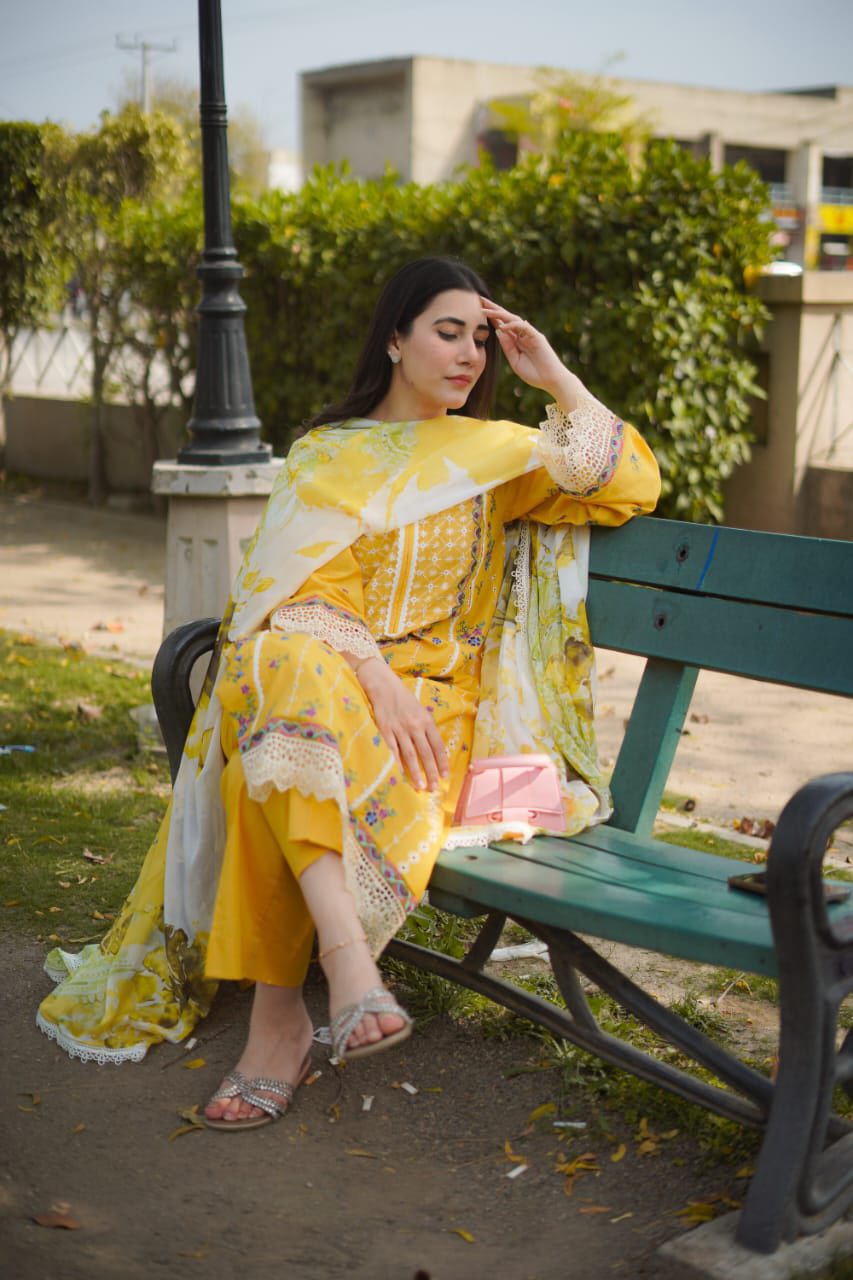 ANEELAS LAWN PRINTED EMBROIDERY DRESS 3 PIECE UNSTITCHED
