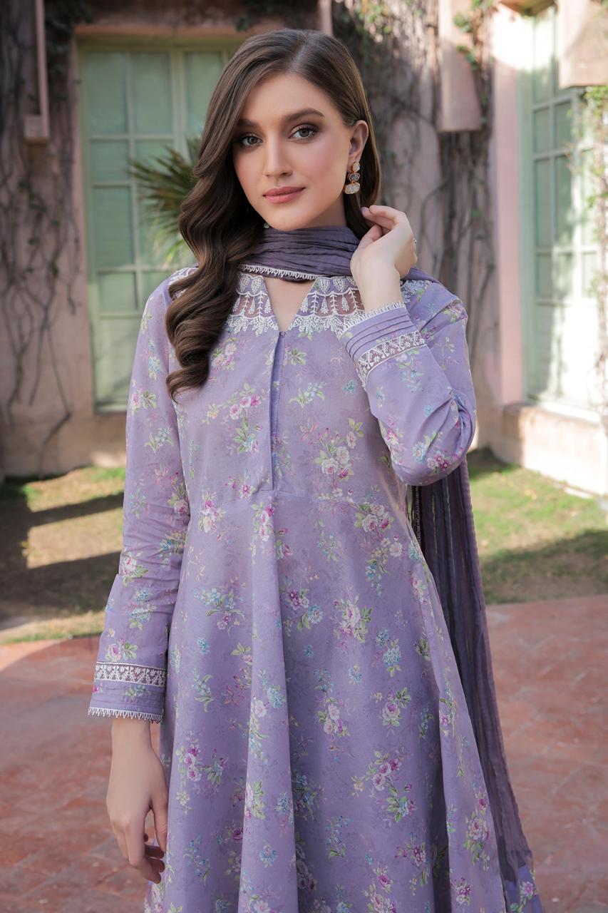 BAROQUE LAWN PRINTED EMBROIDERY DRESS 3 PIECE UNSTITCHED