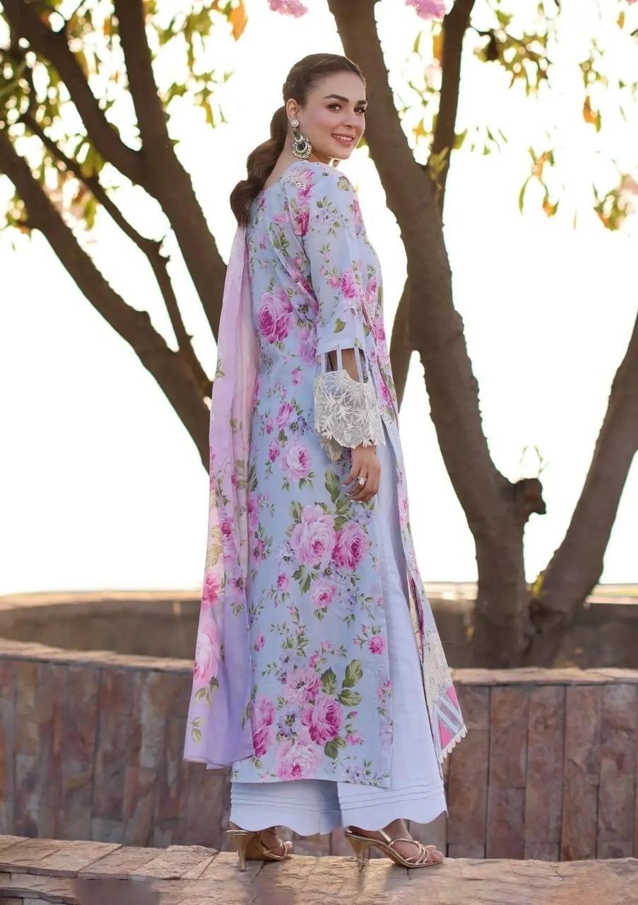 ELAAF LAWN PRINTED EMBROIDERY DRESS 3 PIECE UNSTITCHED