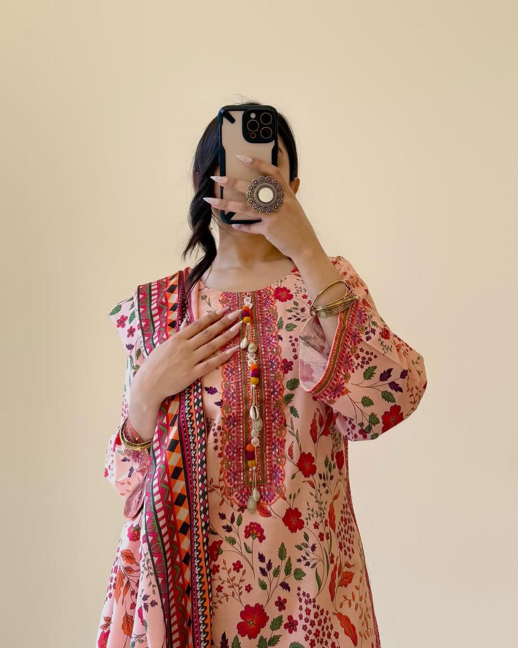 AIZAH LAWN EMBROIDERY DRESS 3 PIECE 2303