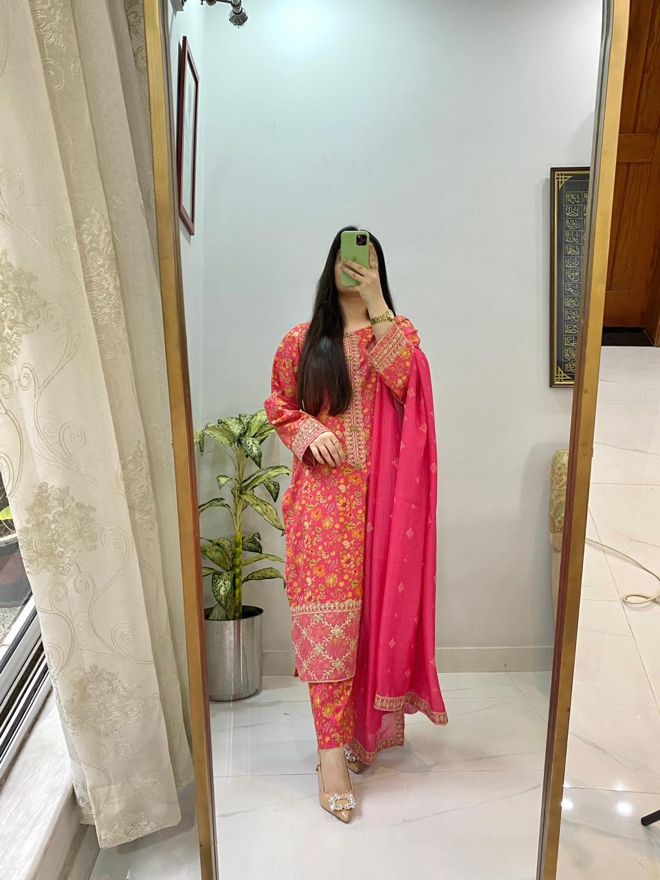 AIZAH LAWN EMBROIDERY DRESS 3 PIECE 2284