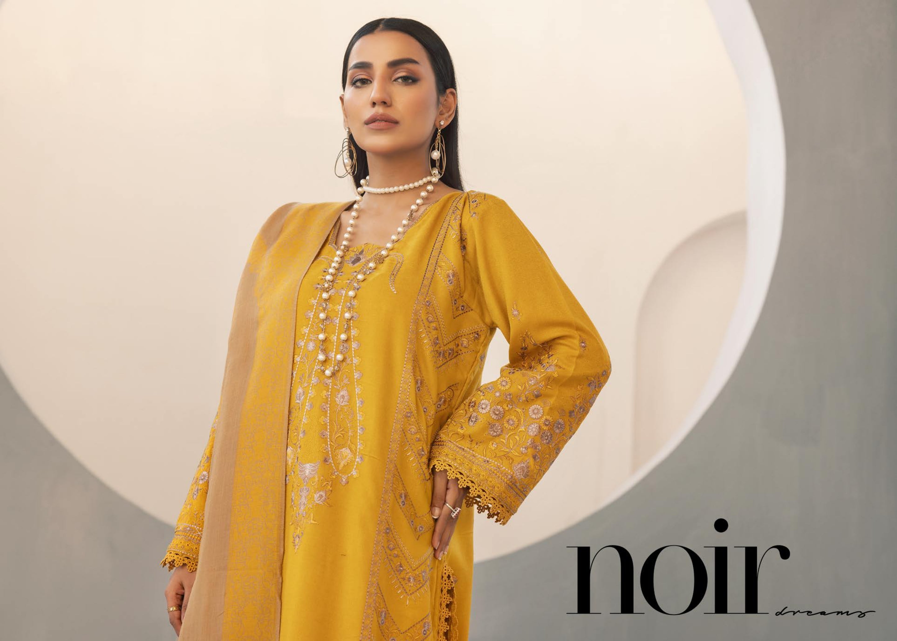 Anchal Embroidered with Sawati Shawl 3 Piece Suit (As-05)