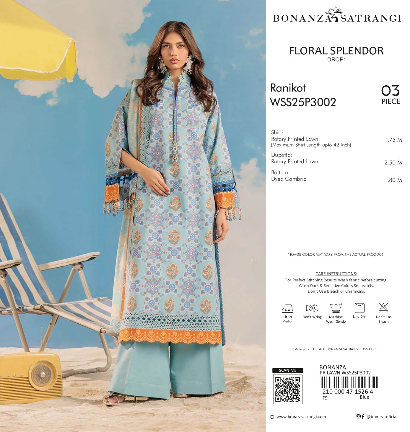 Elegant Floral Printed 3-Piece Lawn Suit  Bonanza Satrangi - Floral Splendor