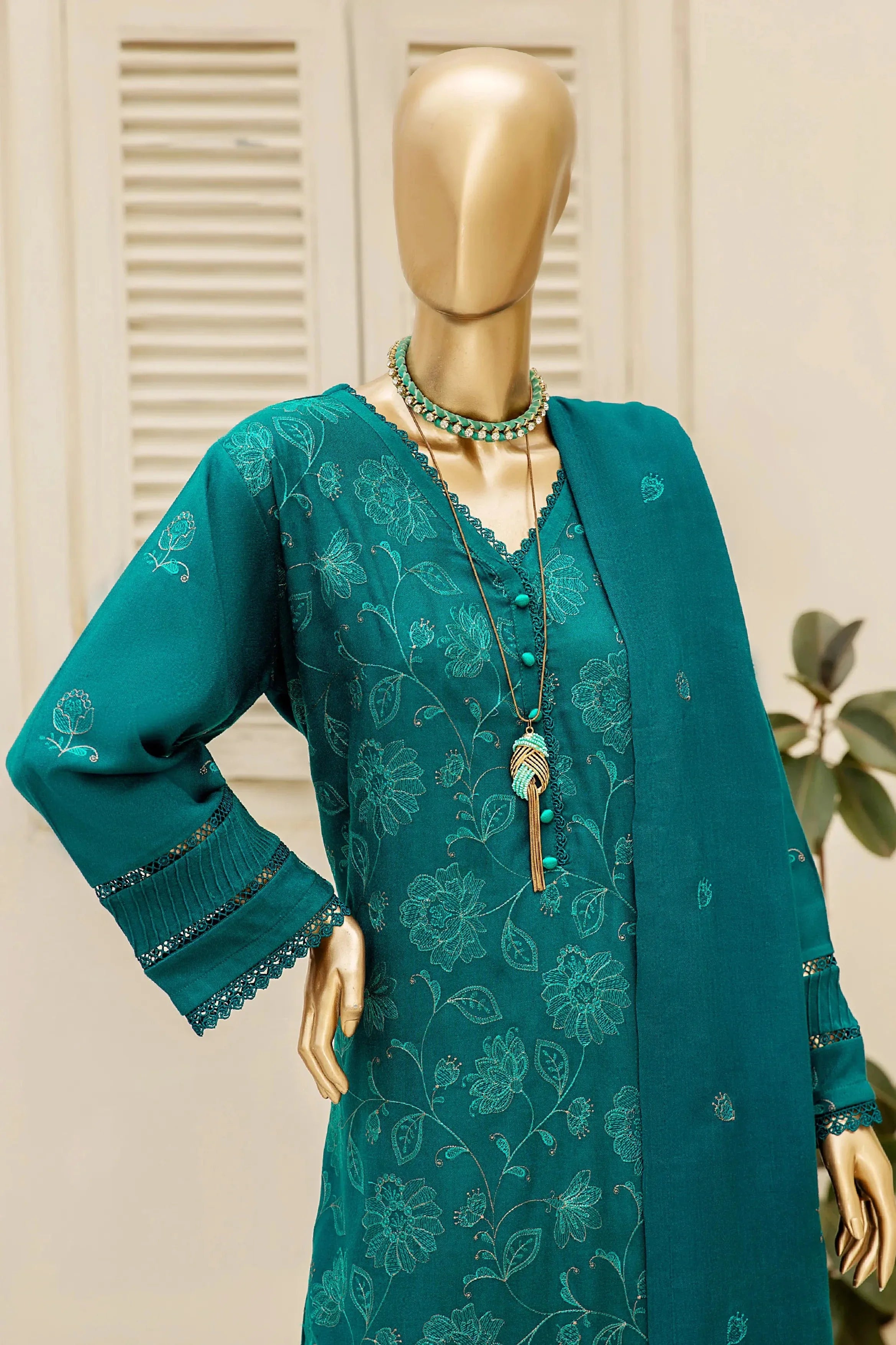 Dukhter Peach Leather 3 Piece Suit Vol-1 (D-03)