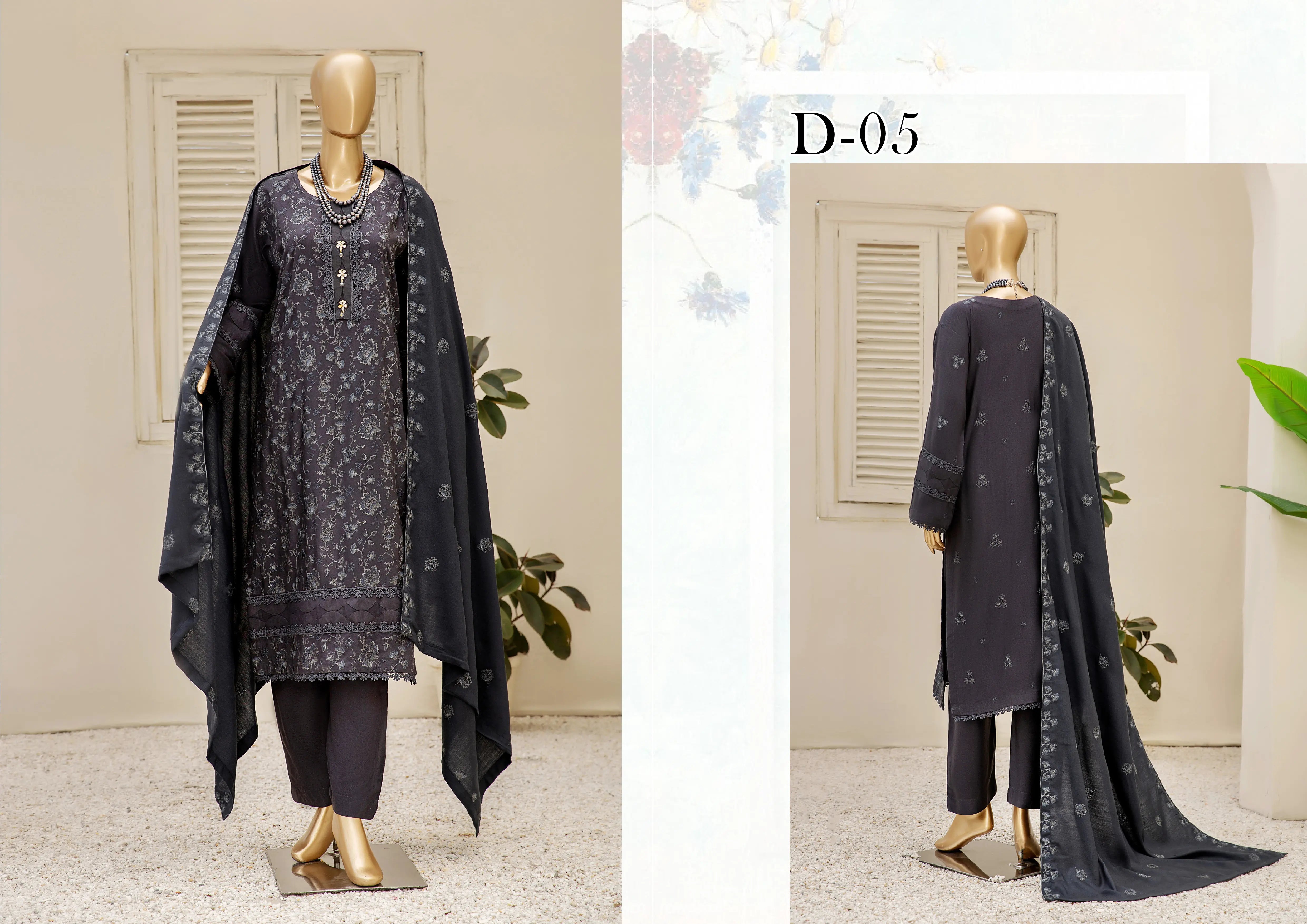 Dukhter Peach Leather 3 Piece Suit Vol-1 (D-05)