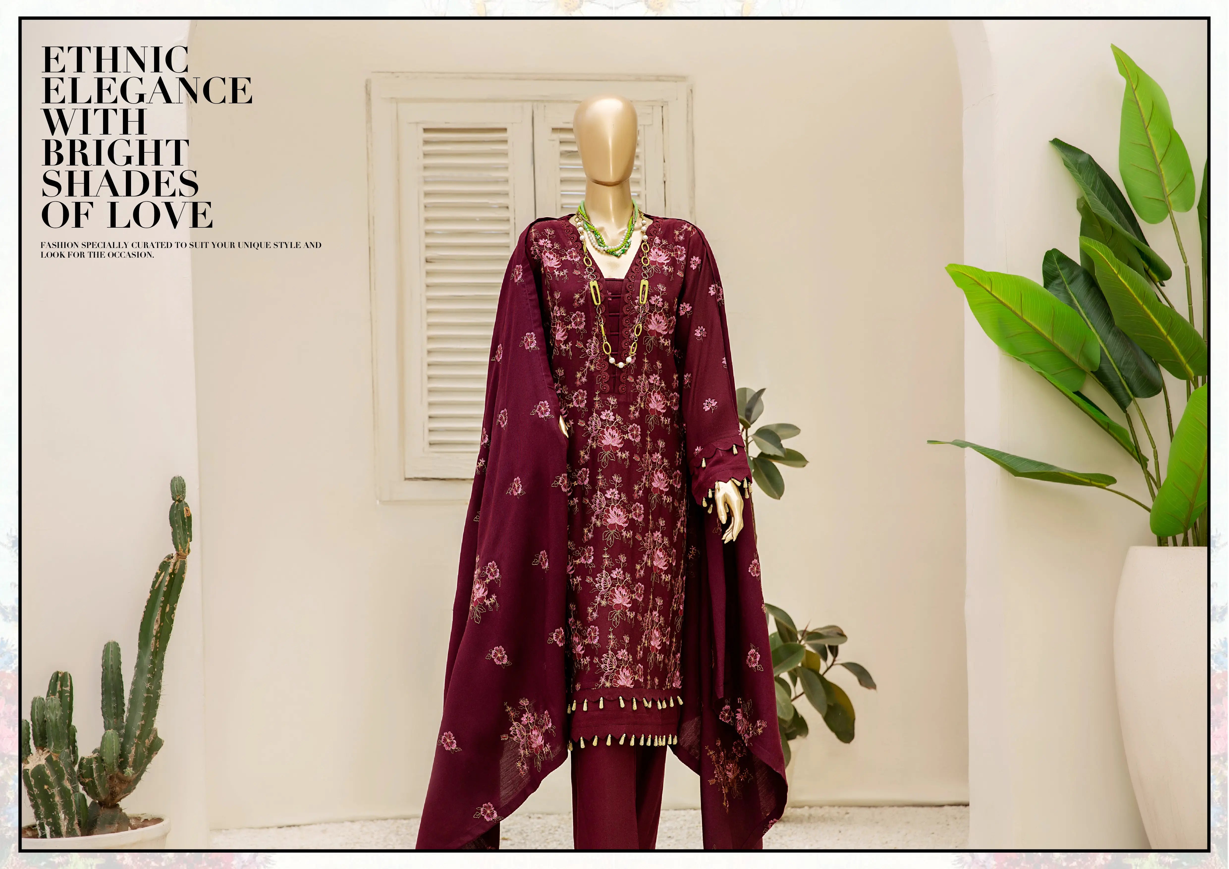Dukhter Peach Leather 3 Piece Suit Vol-1 (D-01)