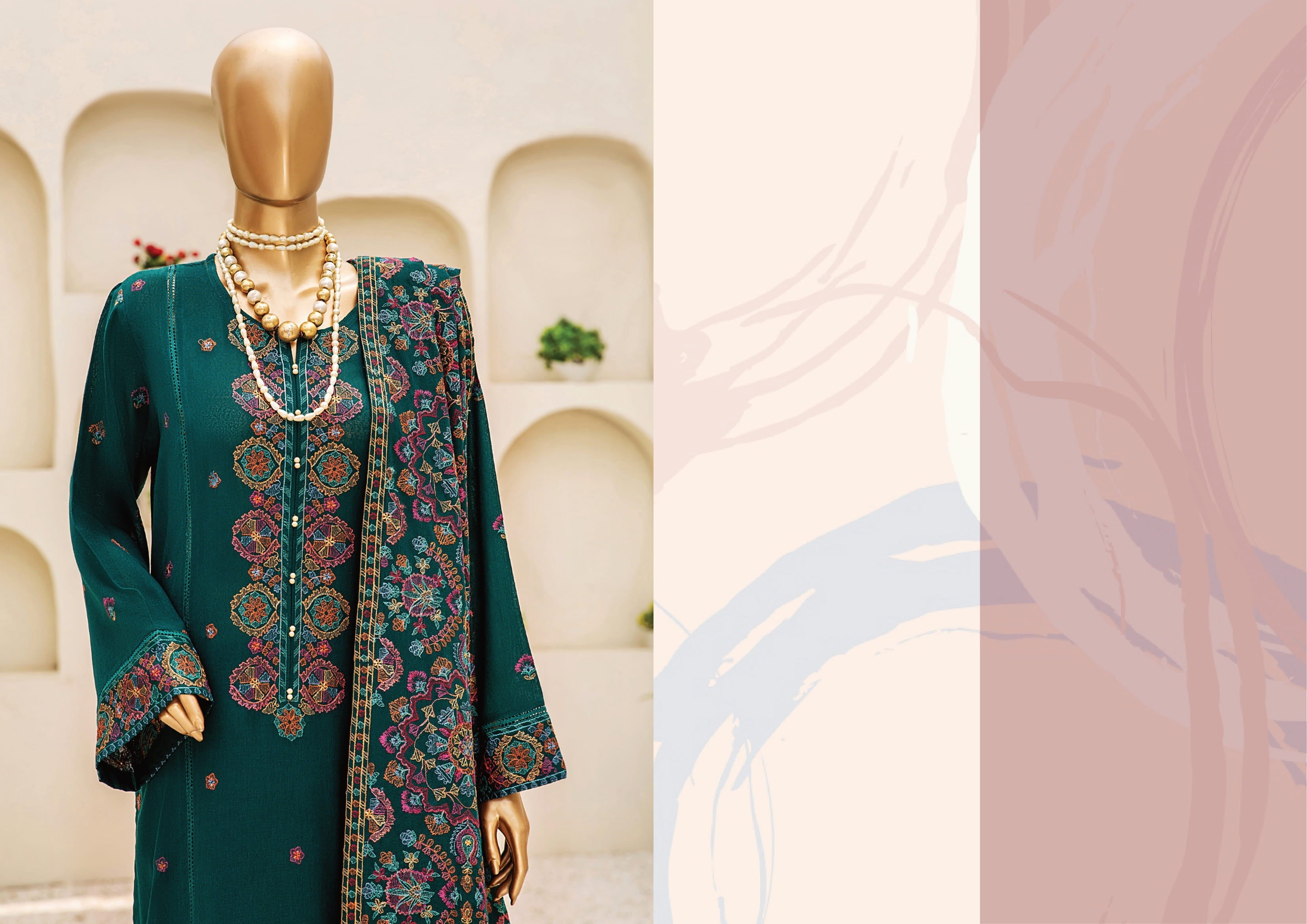 Dukhter Signature Karandi 3 Piece Suit Vol-1 (D-01)