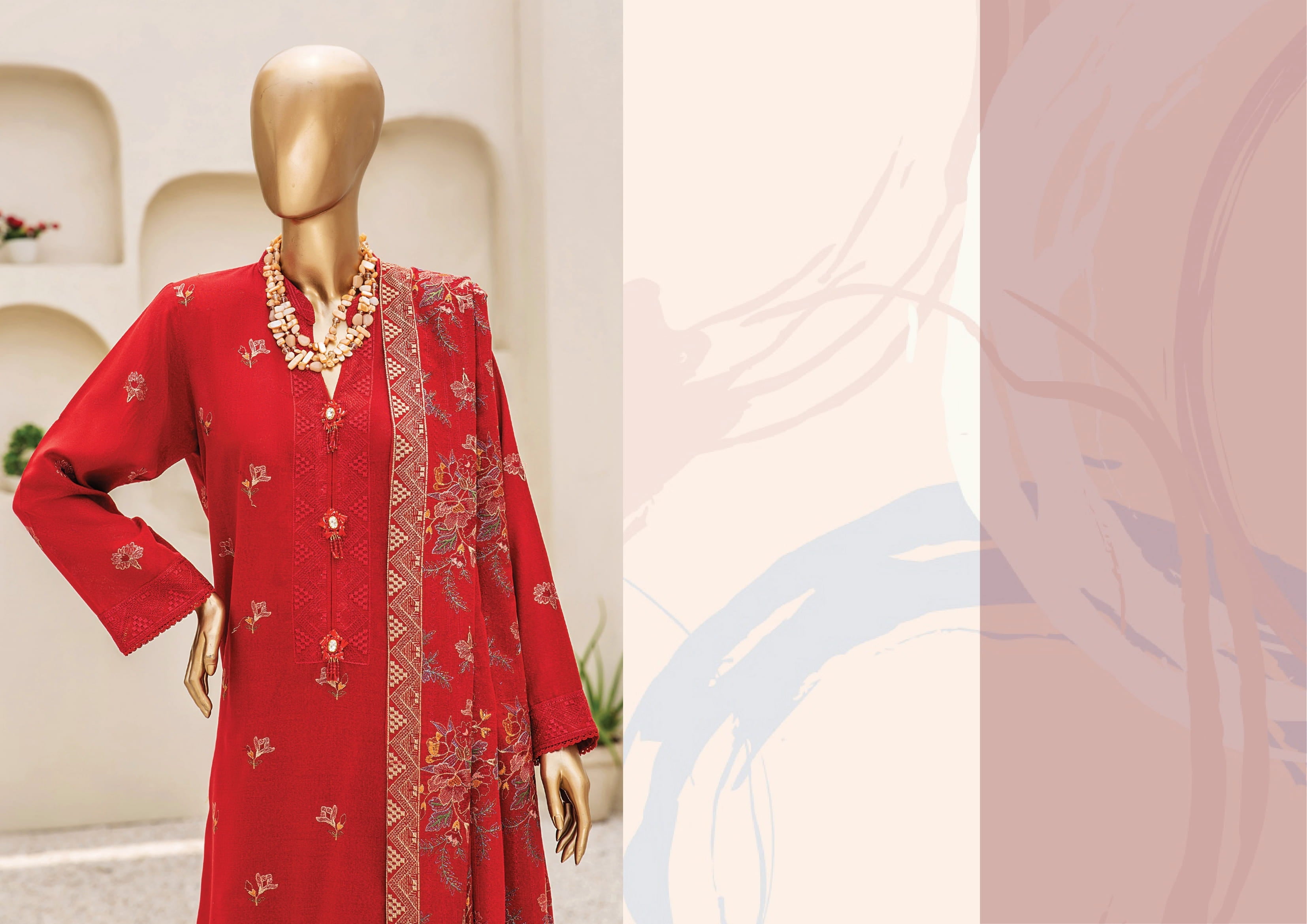Dukhter Signature Karandi 3 Piece Suit Vol-1 (D-02)