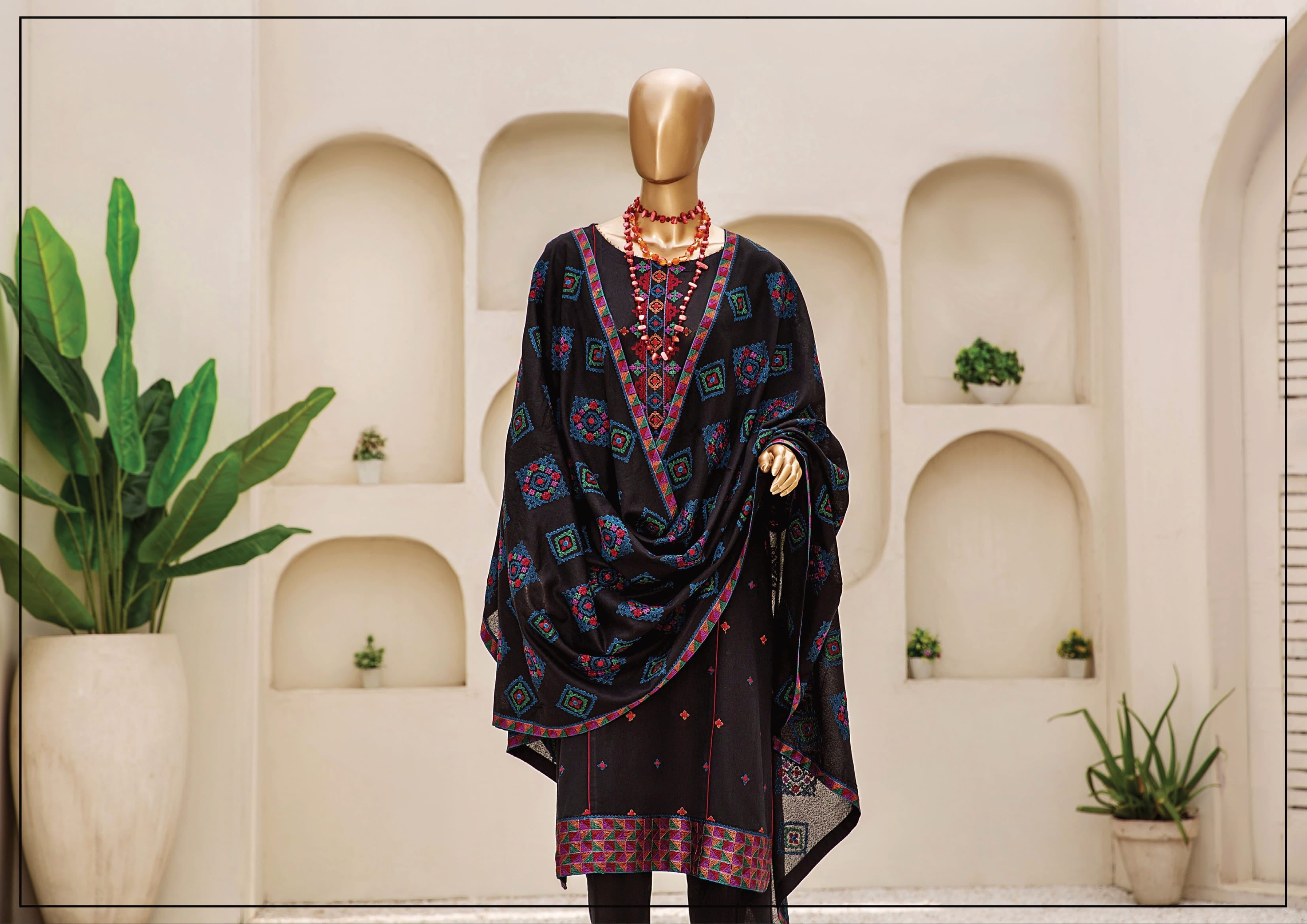 Dukhter Signature Karandi 3 Piece Suit Vol-1 (D-03)