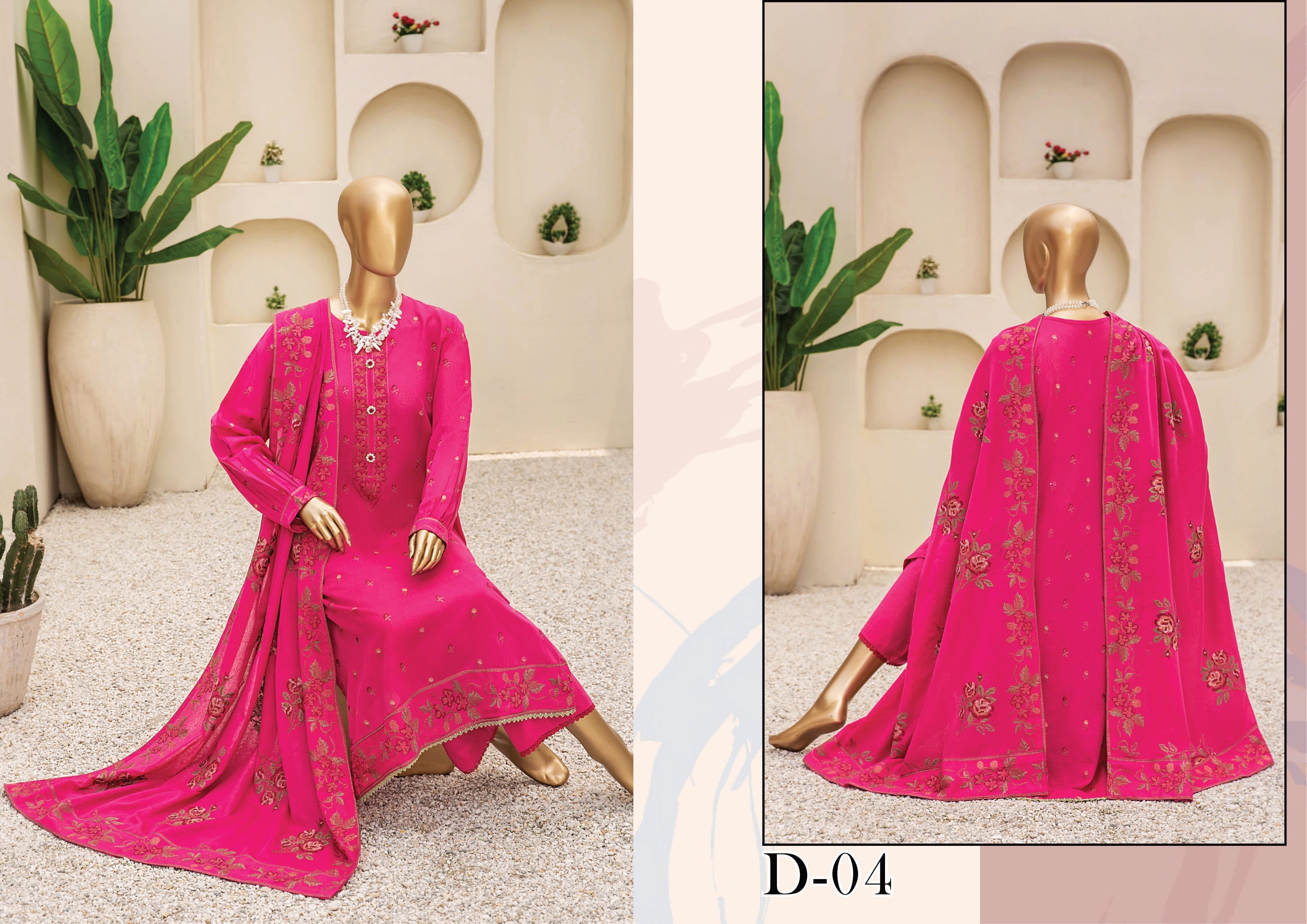 Dukhter Signature Karandi 3 Piece Suit Vol-1 (D-04)