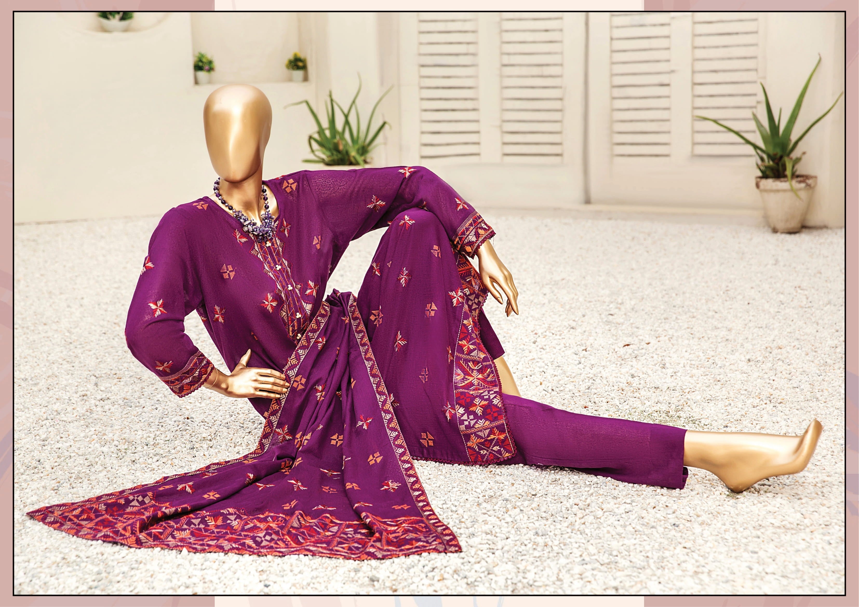 Dukhter Signature Karandi 3 Piece Suit Vol-1 (D-07)