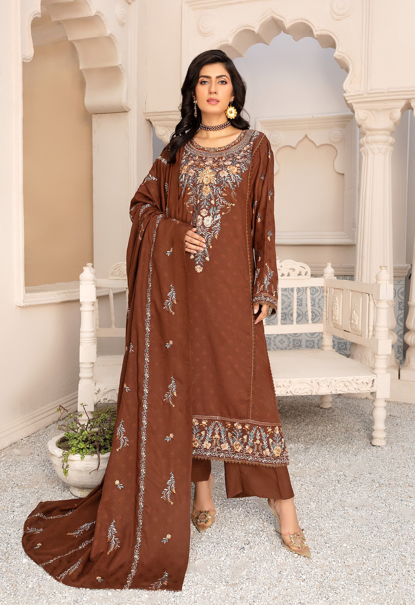 Khubsoorat Dhanak Premium 3piece suit D-10