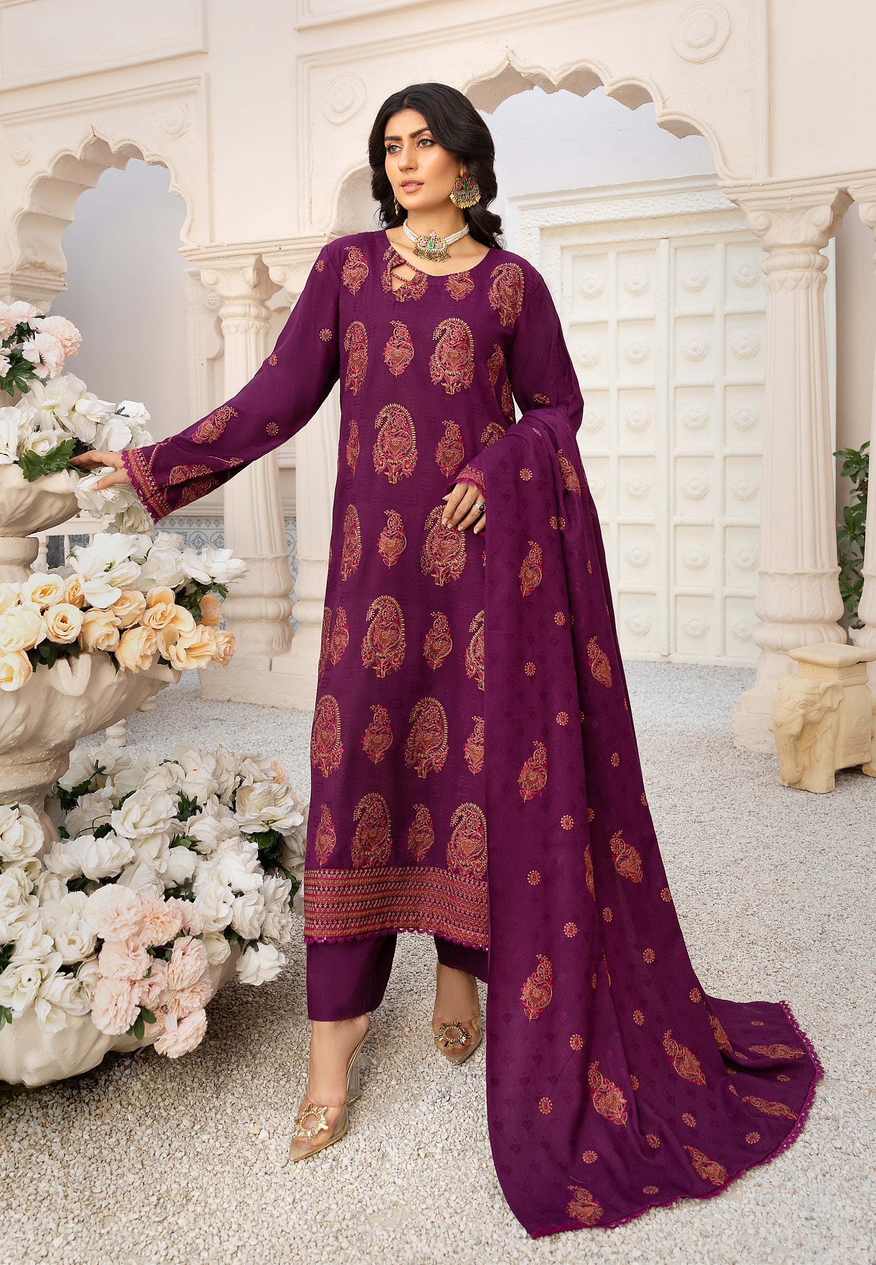 Khubsoorat Dhanak Premium 3piece suit D-01