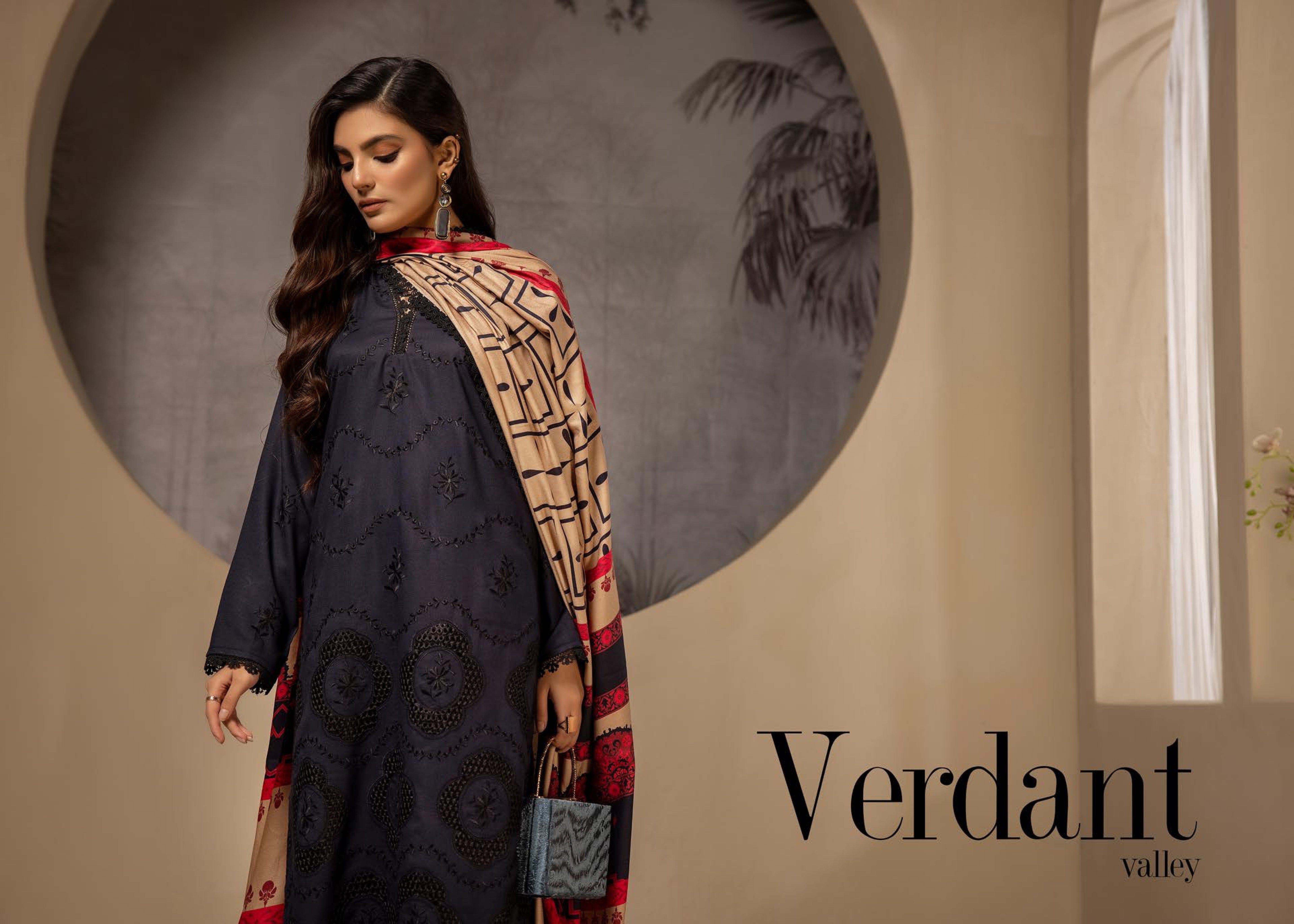 Mehak Embroidered Slub 3 Piece Suit (M-07)