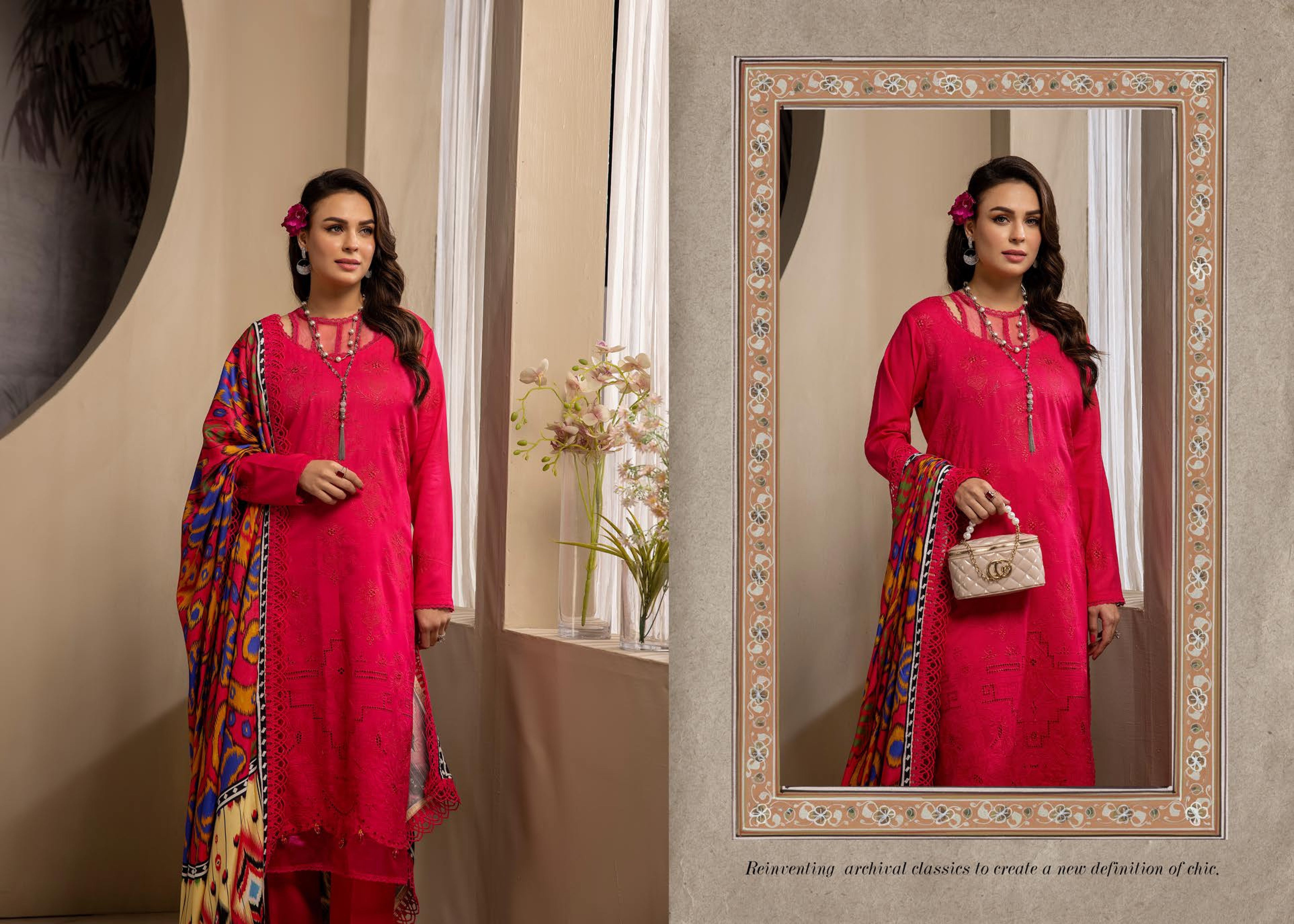 Mehak Embroidered Slub 3 Piece Suit (M-01)