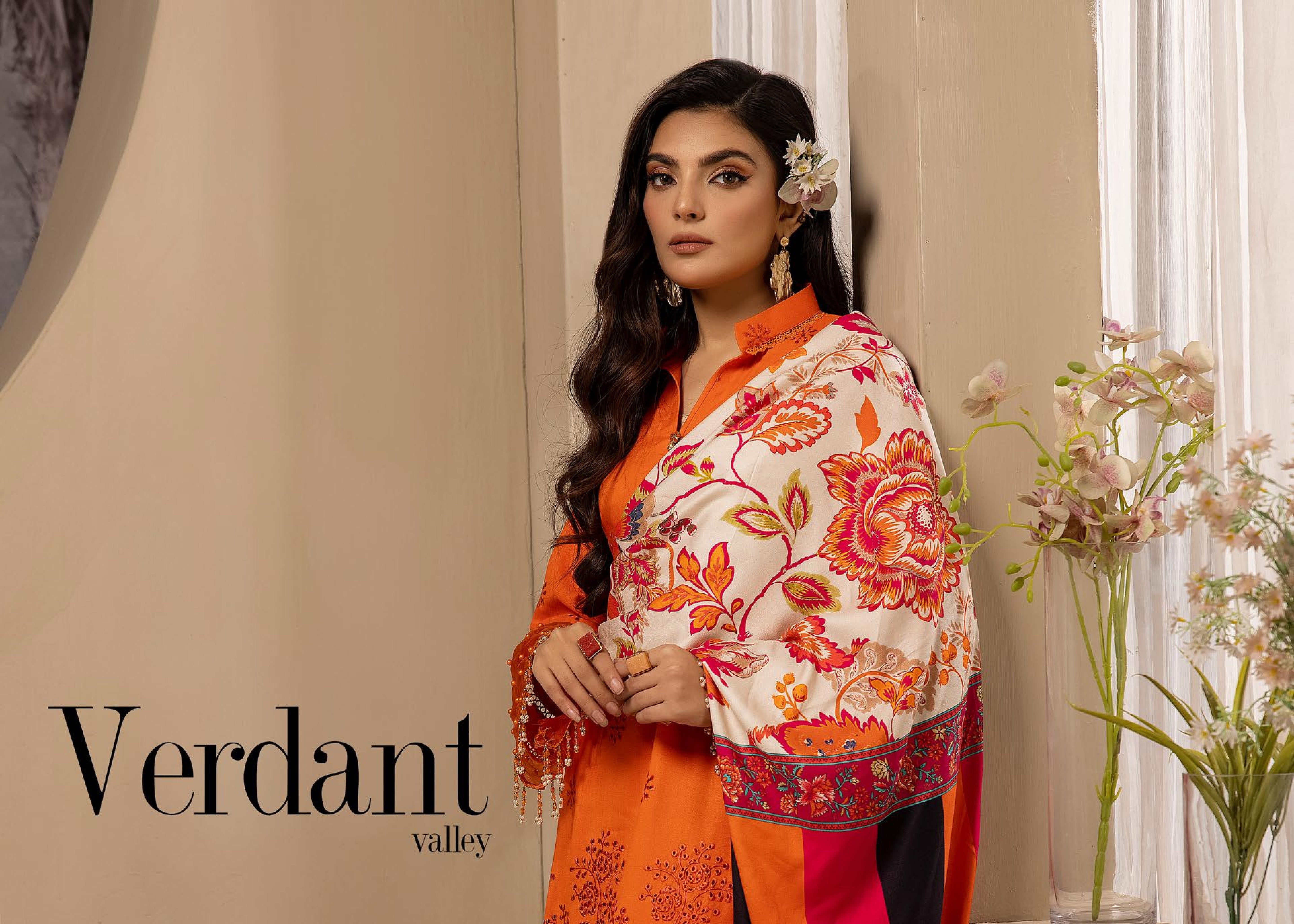Mehak Embroidered Slub 3 Piece Suit (M-02)