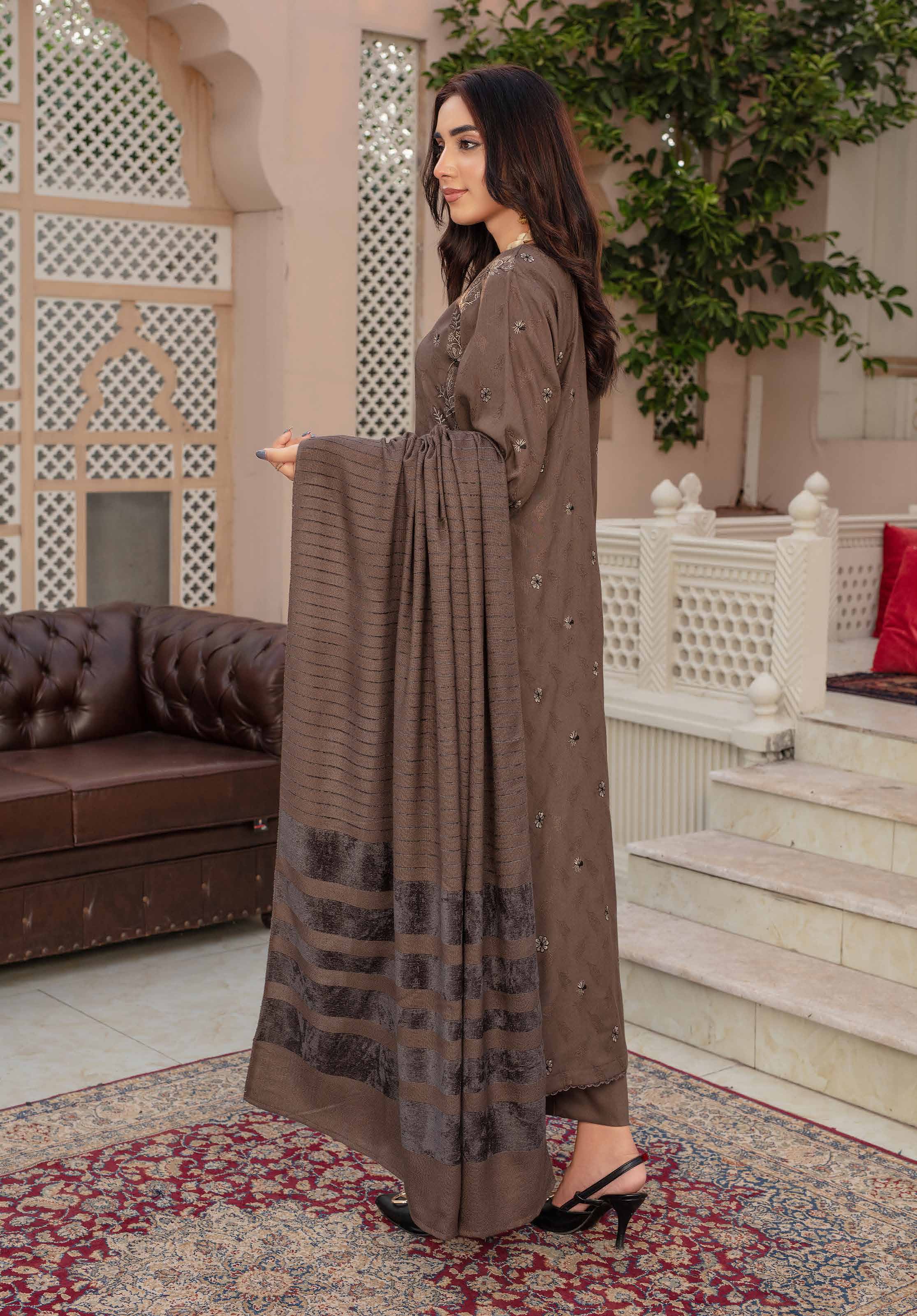 Rawayat by Khoobsurat Premium Leather with Valvet Wool Shawl (R-03)