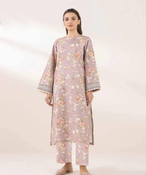 Sapphire Lawn – BANA DORA 2025 (Olive Green Floral Printed Kurta)