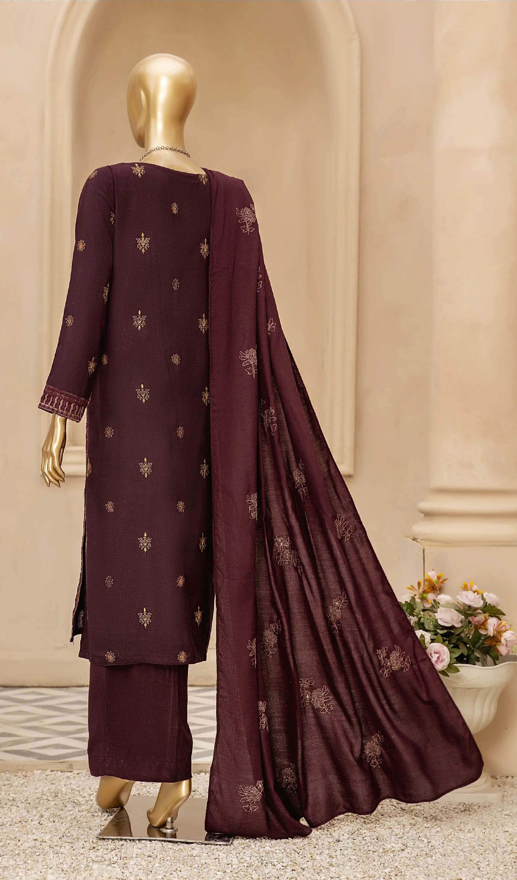 Umdah Peach Leather 3 Piece Suit Vol-1 (D-04)