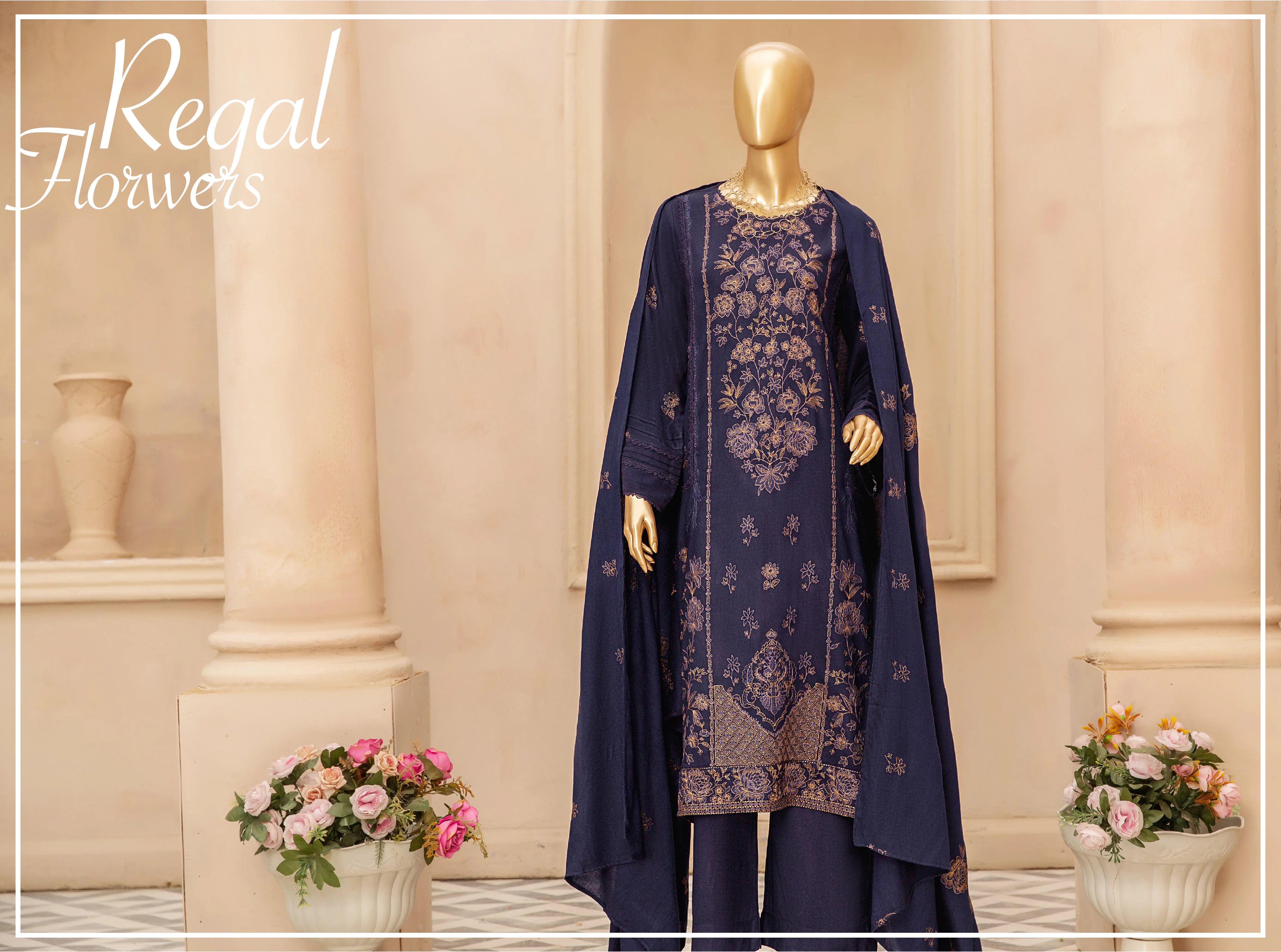 Umdah Peach Leather 3 Piece Suit Vol-1 (D-02)