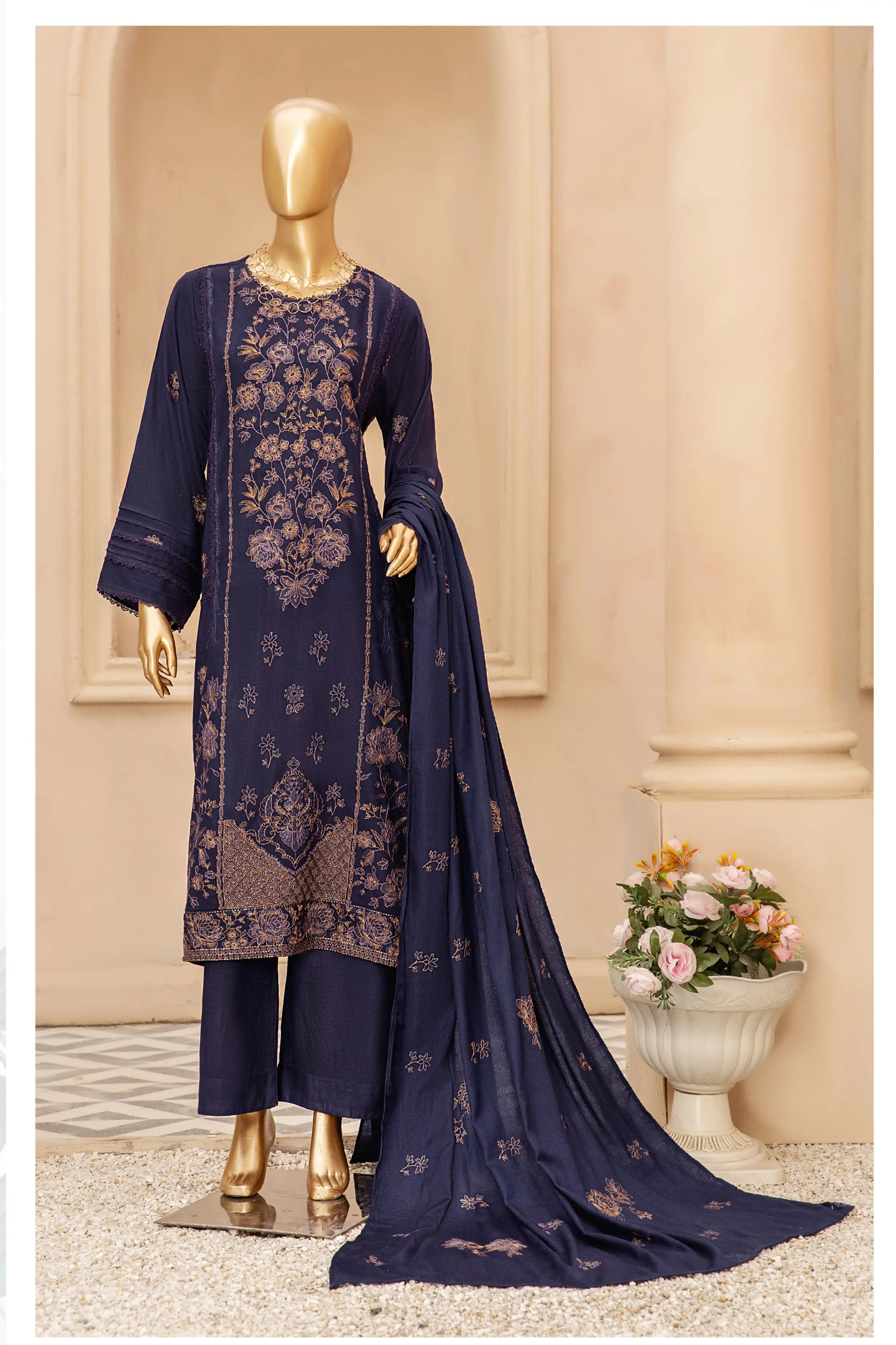 Umdah Peach Leather 3 Piece Suit Vol-1 (D-02)