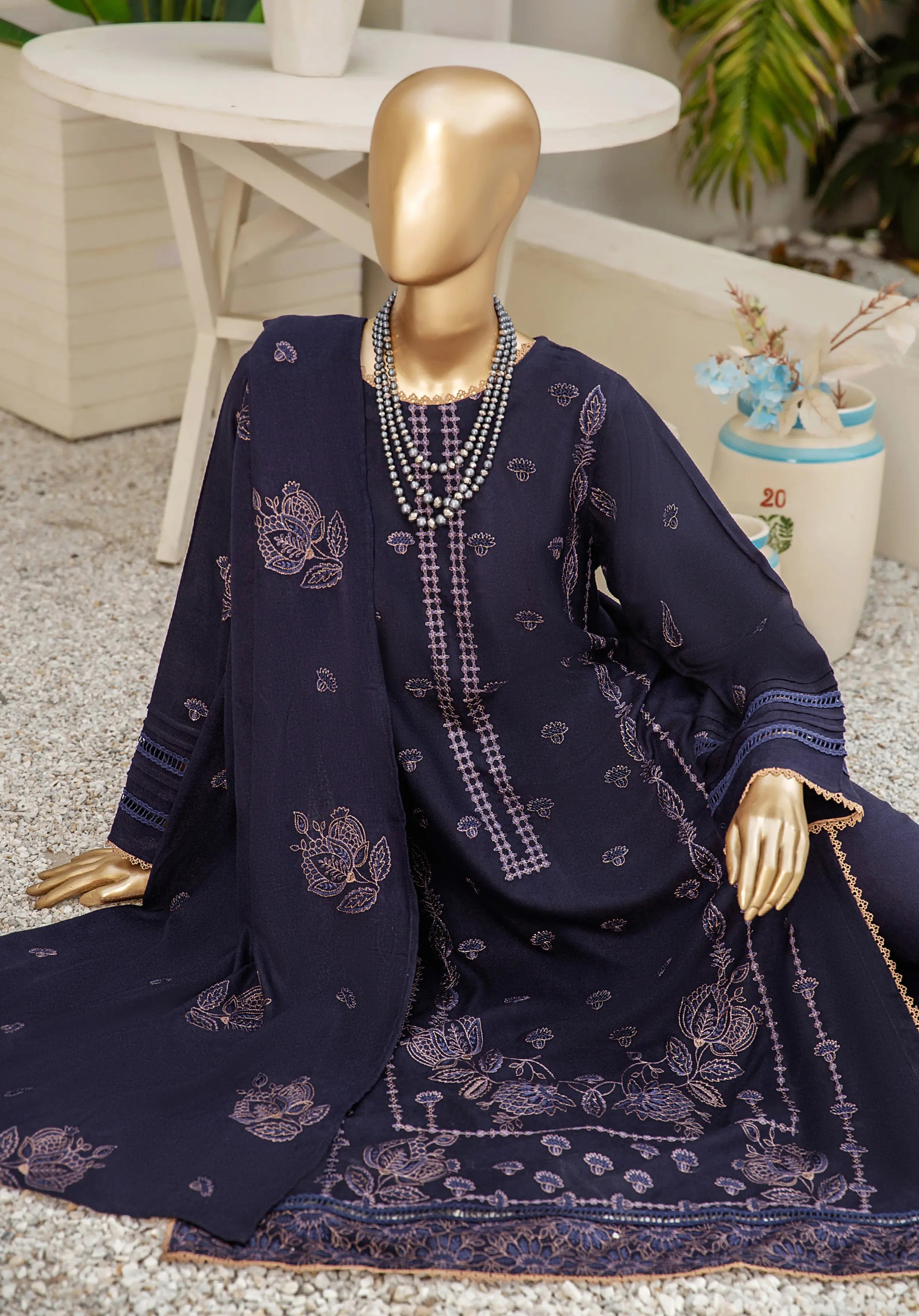 Umdah Peach Leather 3 Piece Suit Vol-2 (D-06)