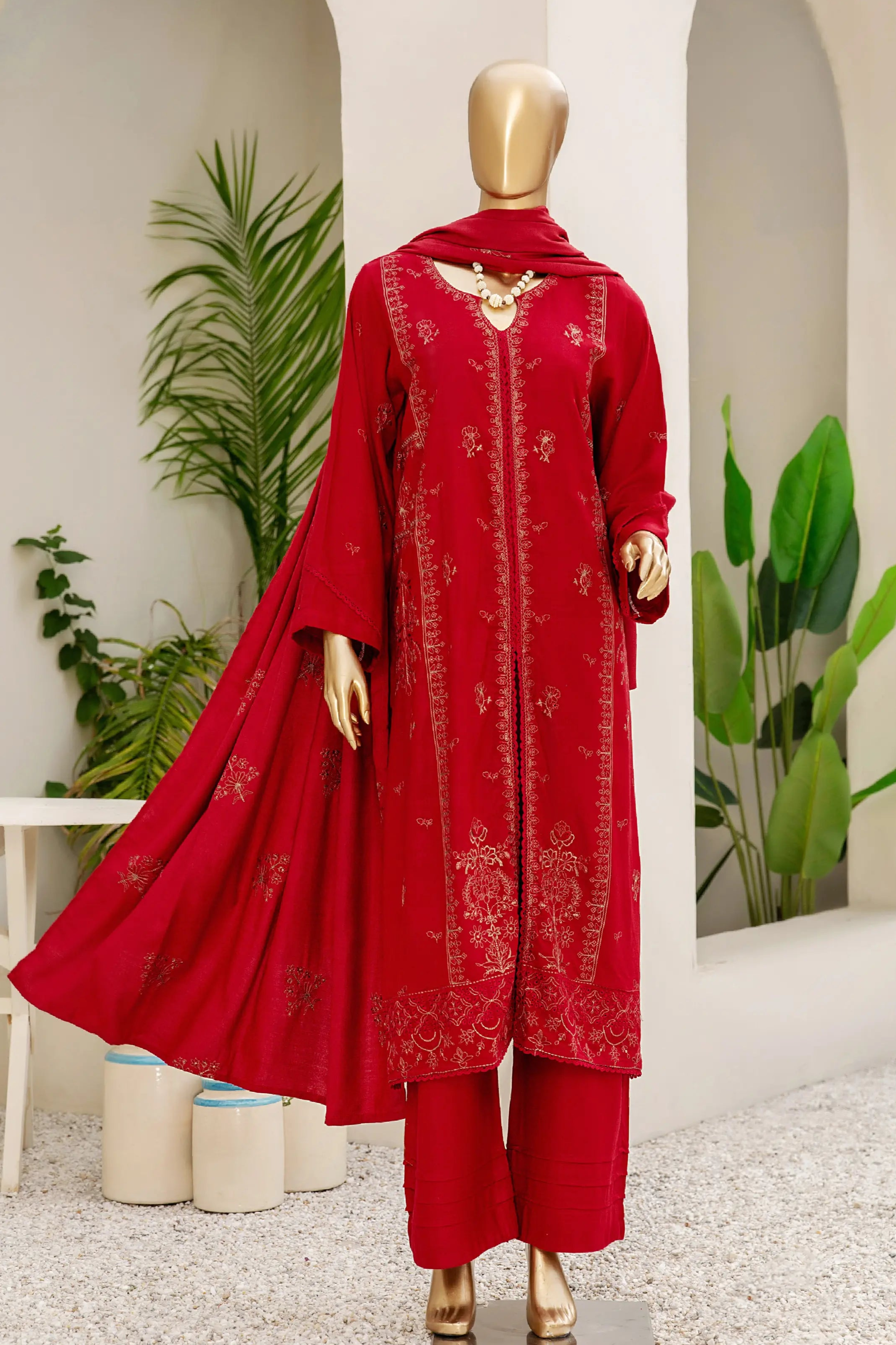 Umdah Peach Leather 3 Piece Suit Vol-2 (D-01)