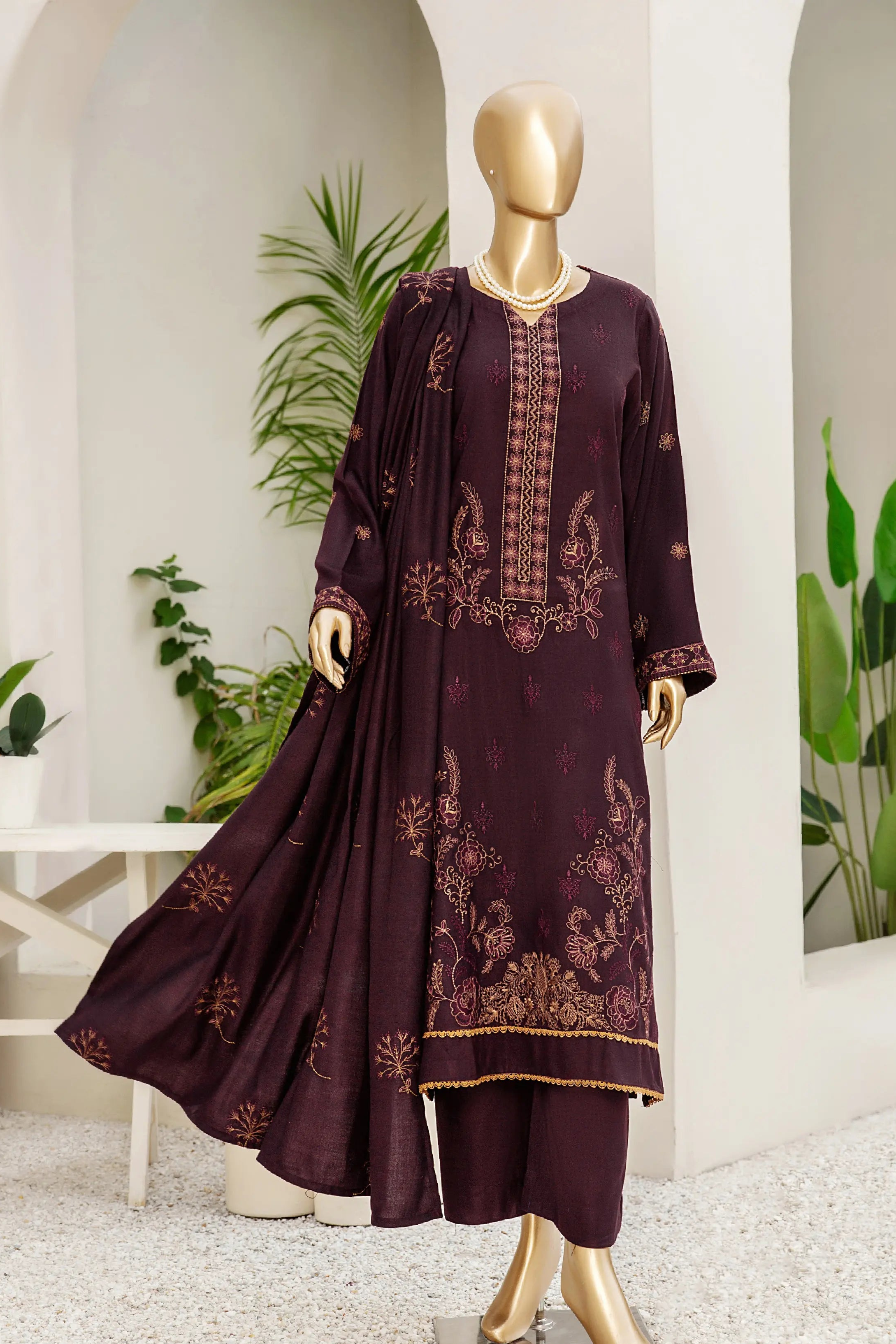 Umdah Peach Leather 3 Piece Suit Vol-2 (D-02)