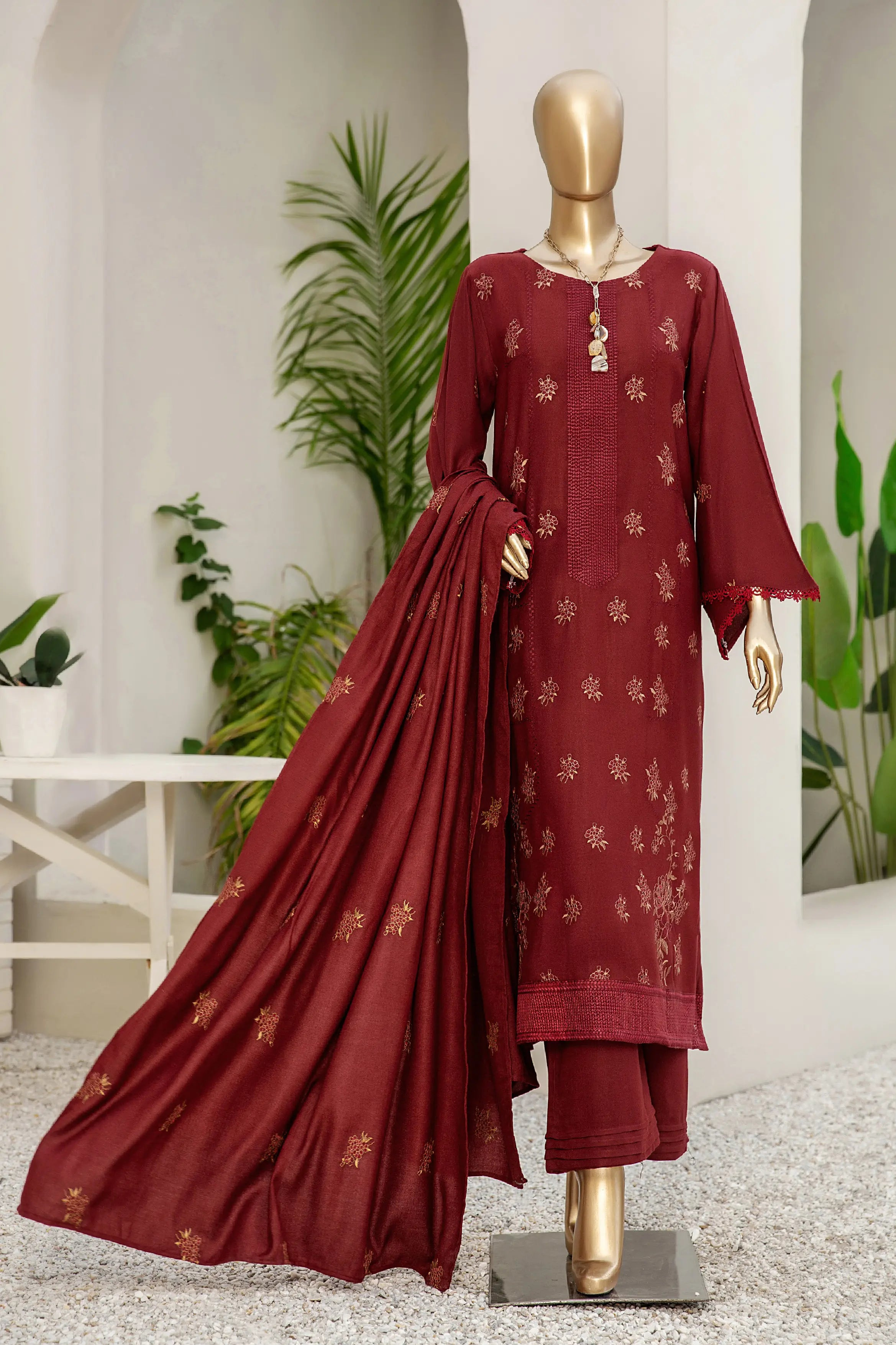 Umdah Peach Leather 3 Piece Suit Vol-2 (D-03)
