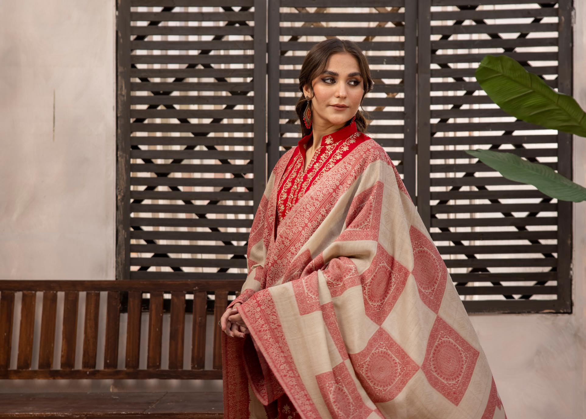 Zeenat by khoobsurat Embroidered Peach Leather Collection with Sawati Shawl (Z-04)
