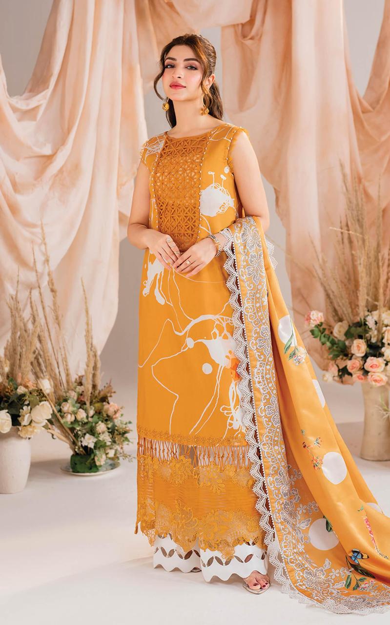ASIFA NABEEL LAWN PRINTED EMBROIDERY DRESS 3 PIECE UNSTITCHED