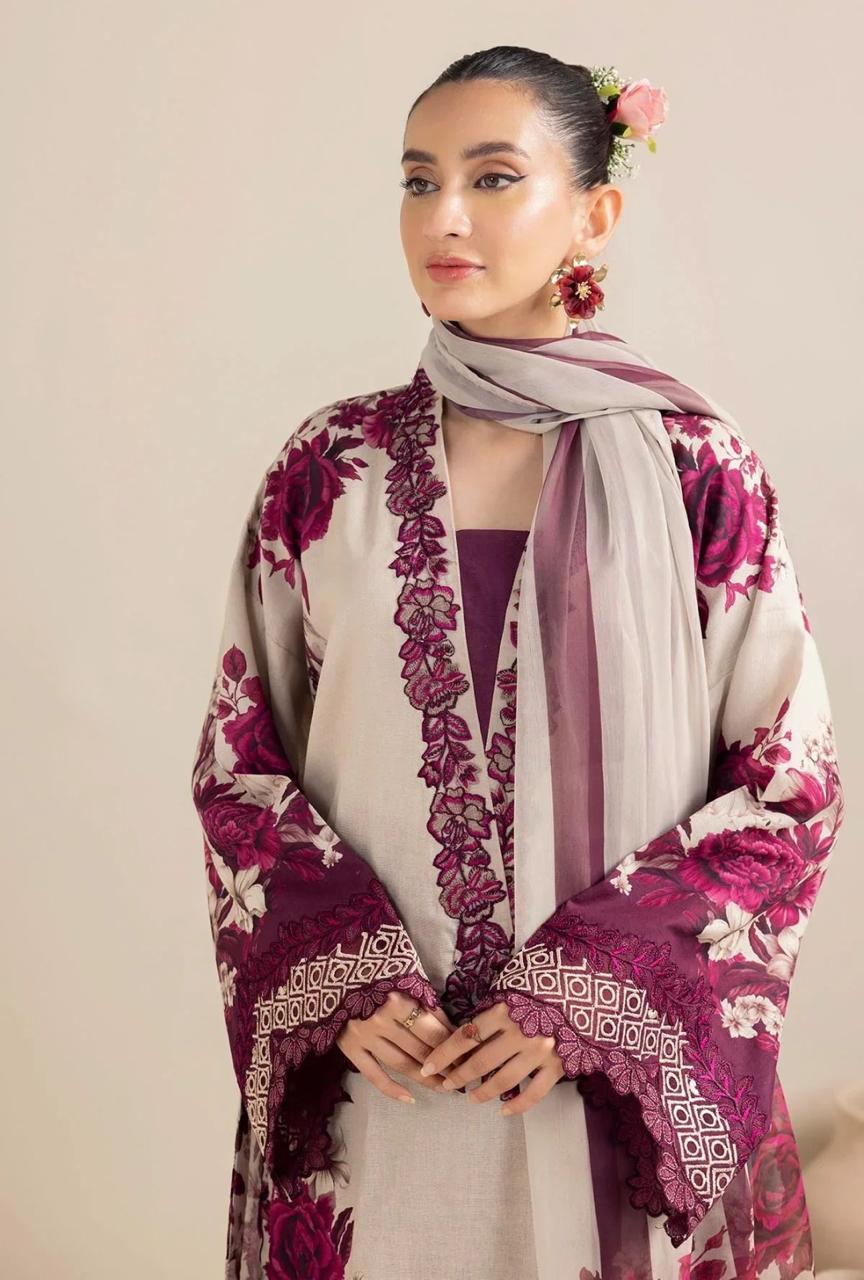 AIZAH PRINTED LAWN EMBROIDERY DRESS 3 PIECE 2245
