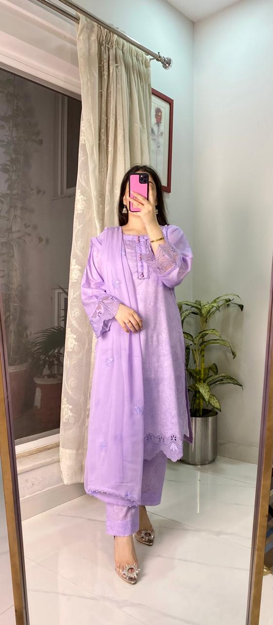MARIA B LAWN EMBROIDERY DRESS 3 PIECE  2330