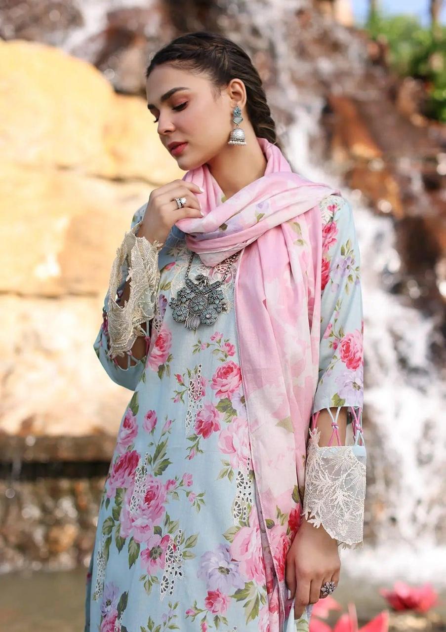 ELAAF LAWN PRINTED EMBROIDERY DRESS 3 PIECE UNSTITCHED