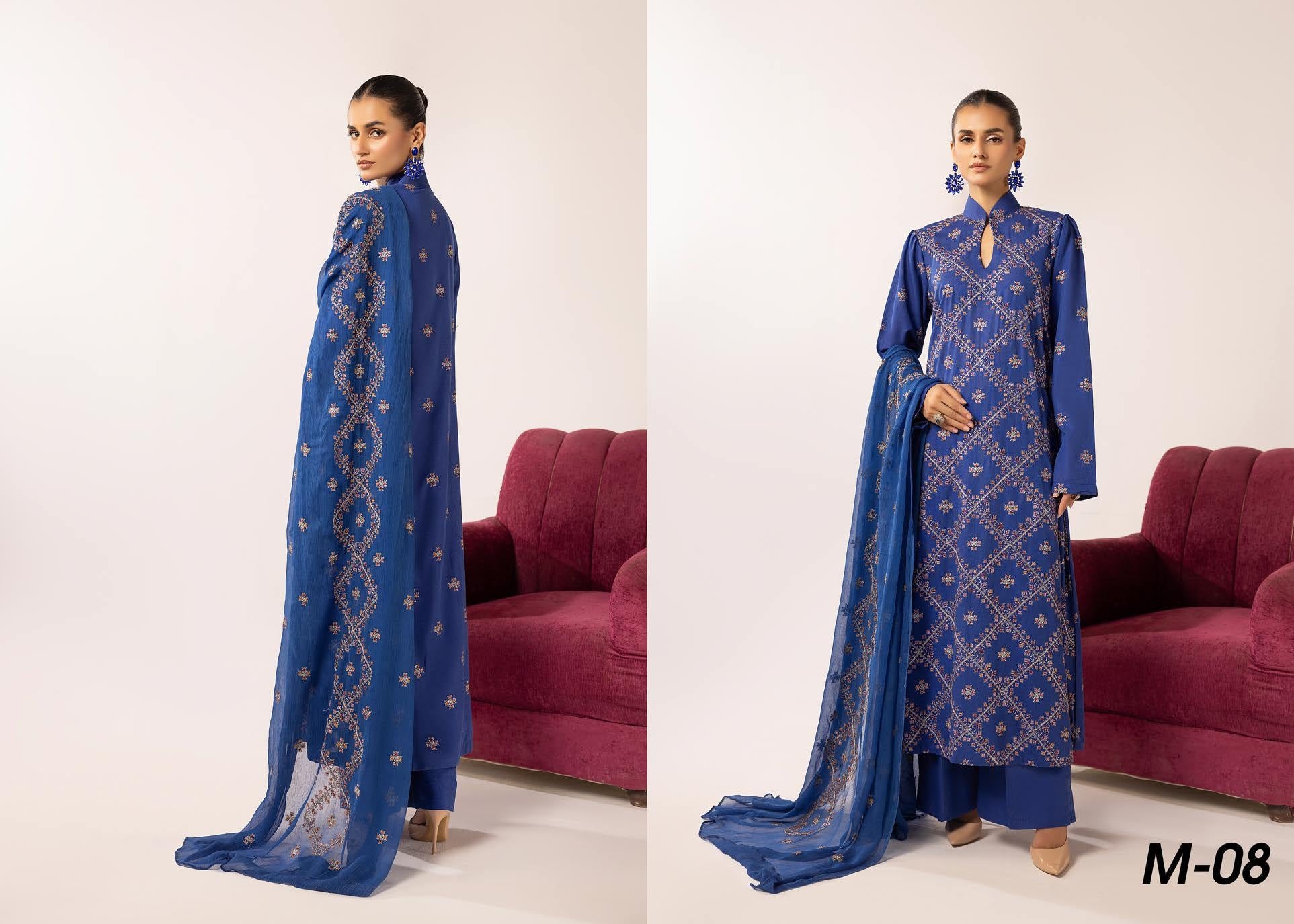 Meharma Embroidered Karandi Collection 3 Piece Suit (M-8)