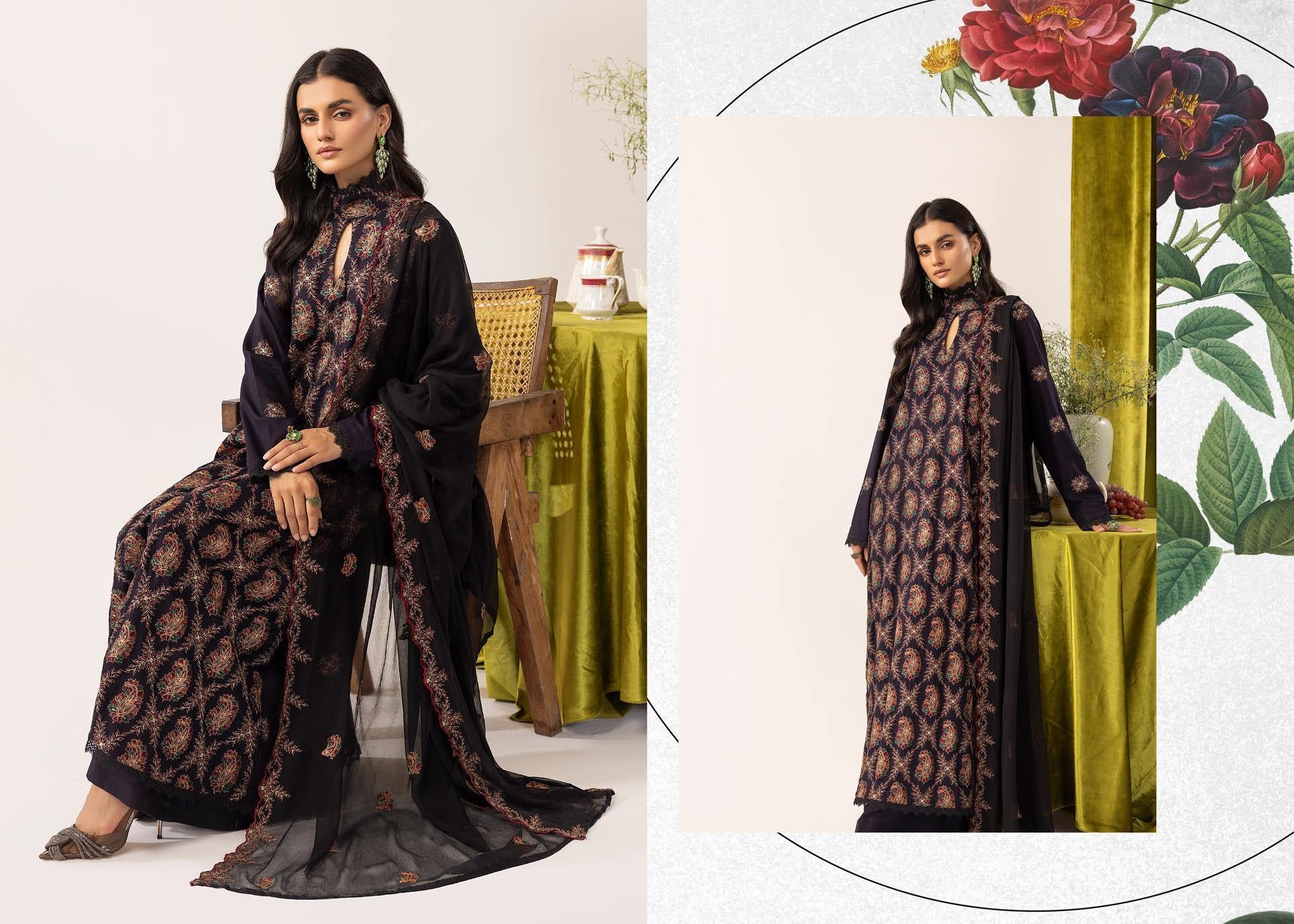 Meharma Embroidered Karandi Collection 3 Piece Suit (M-2)