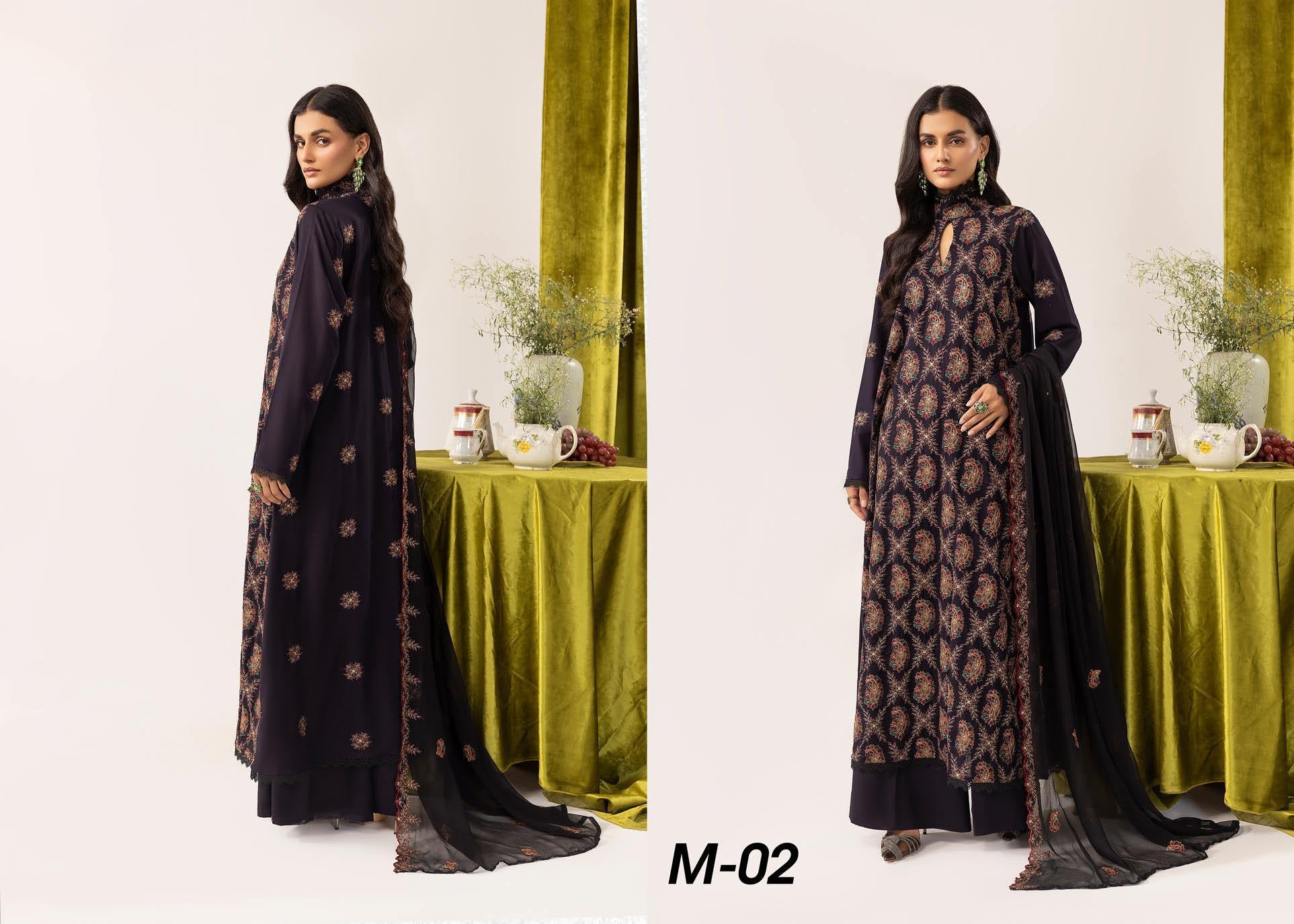 Meharma Embroidered Karandi Collection 3 Piece Suit (M-2)